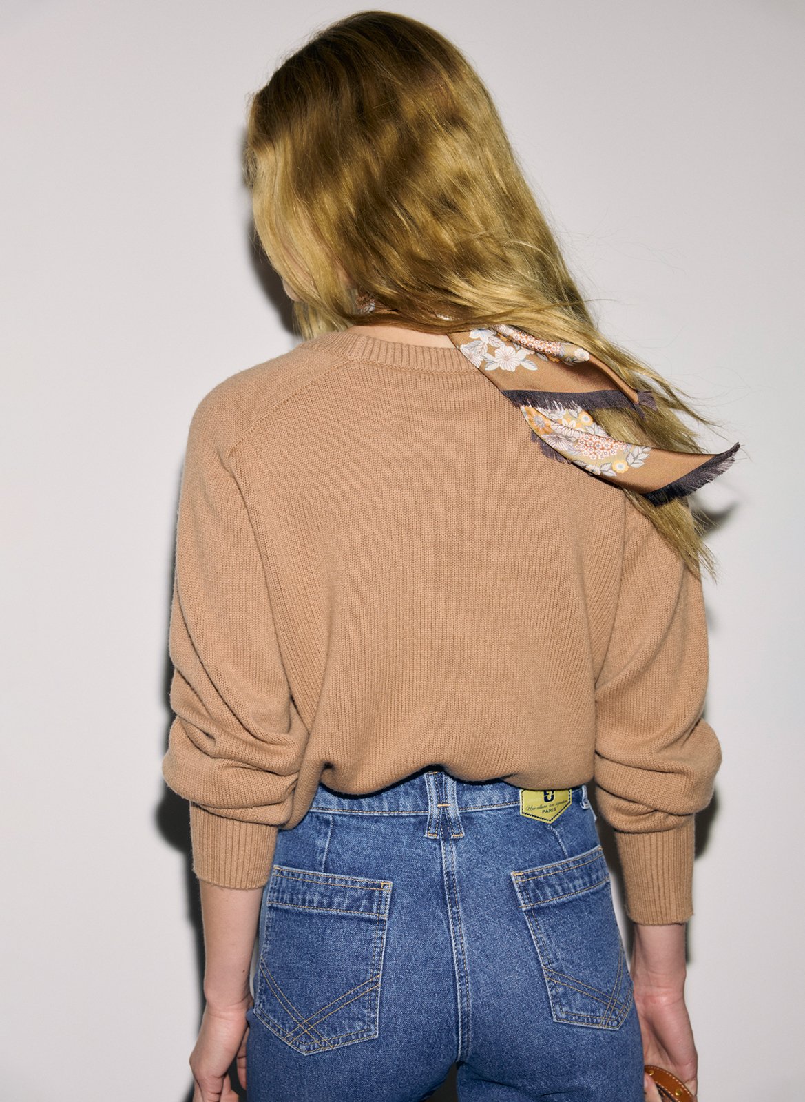 Straight wool sweater with removable collar GERARD DAREL Brown