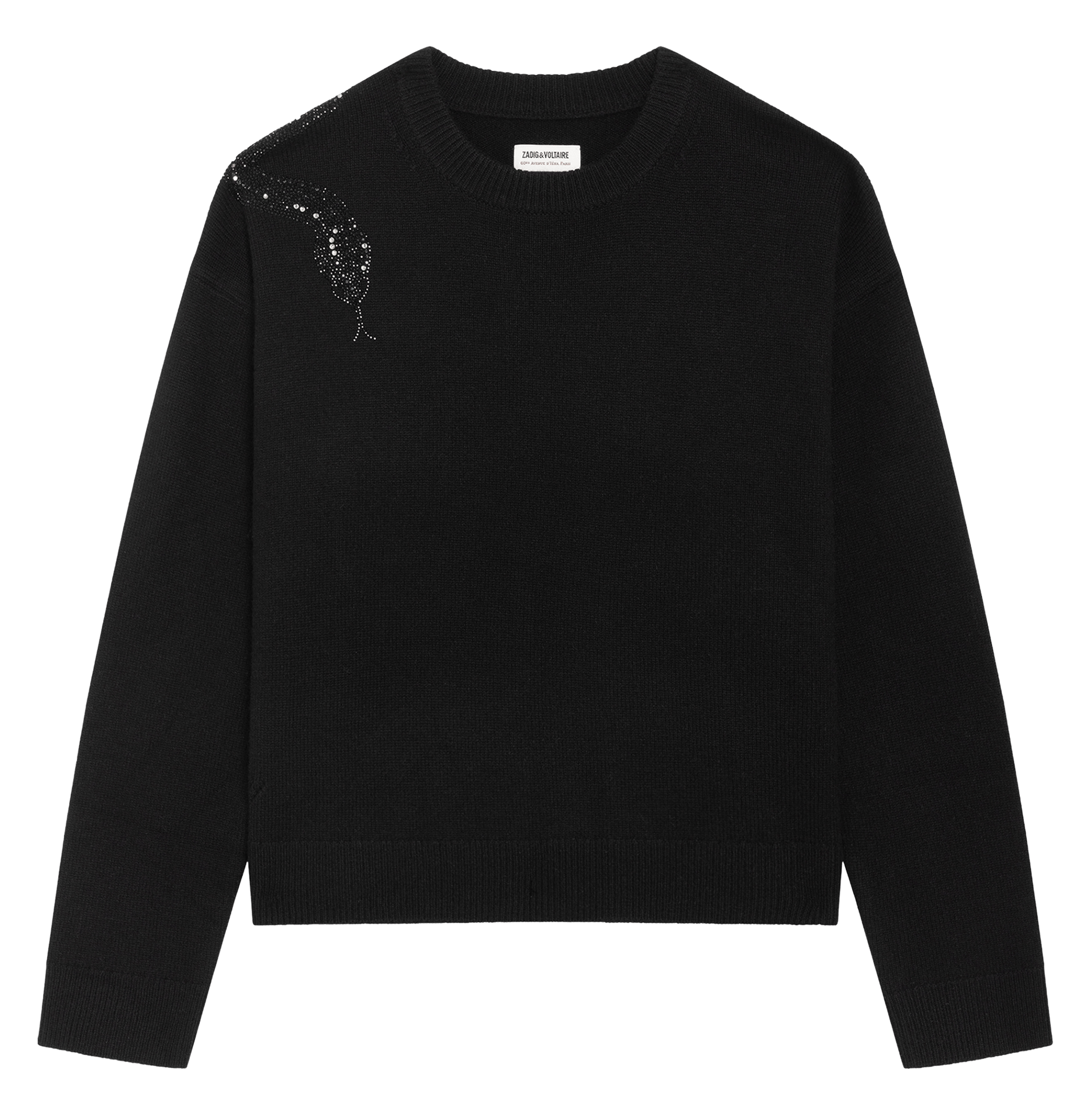 Pull droit à strass en laine et cachemire ZADIG&VOLTAIRE Black