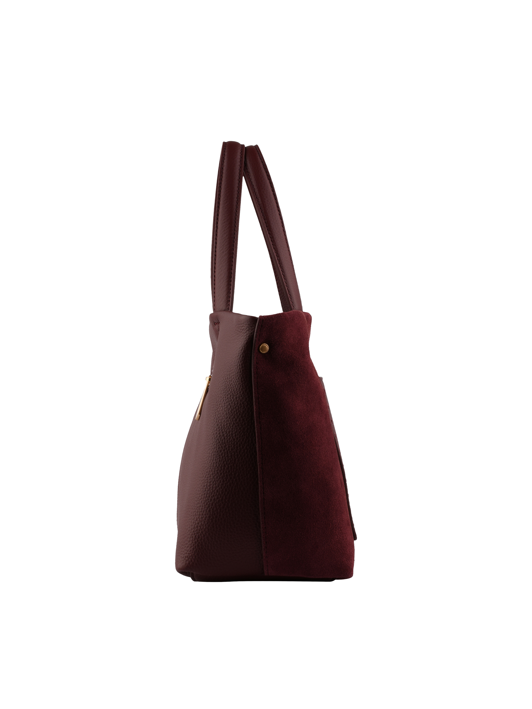 Cowhide suede-style tote bag | Red POURCHET Women