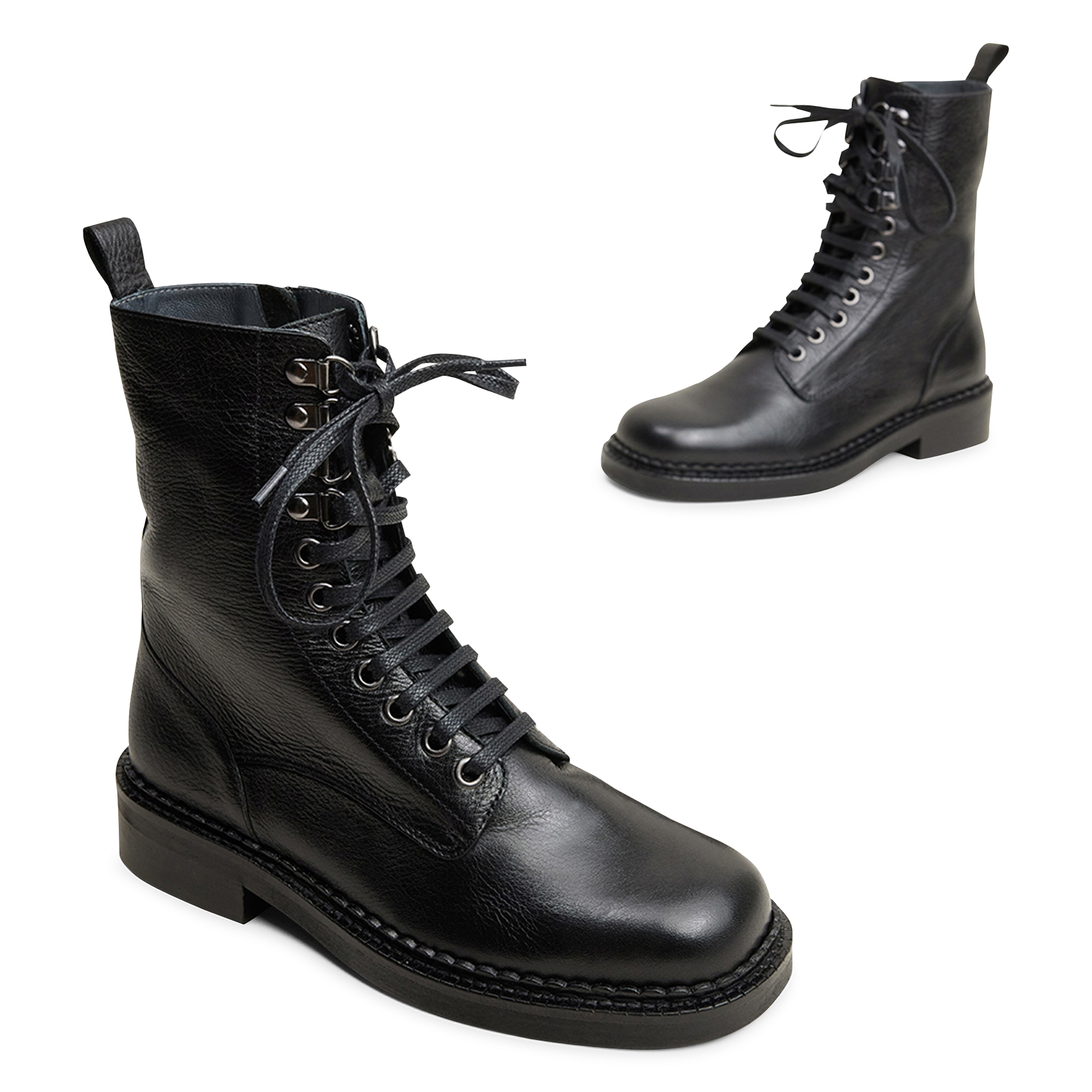 Lace-up leather ankle boots | Black JONAK Women