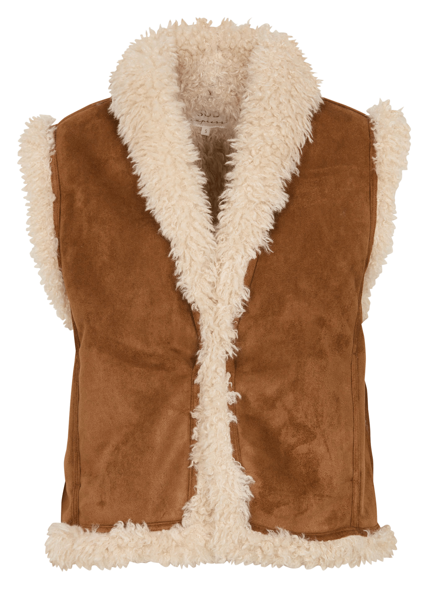 Mouwloze jas met faux fur-effect SUD EXPRESS Bruin