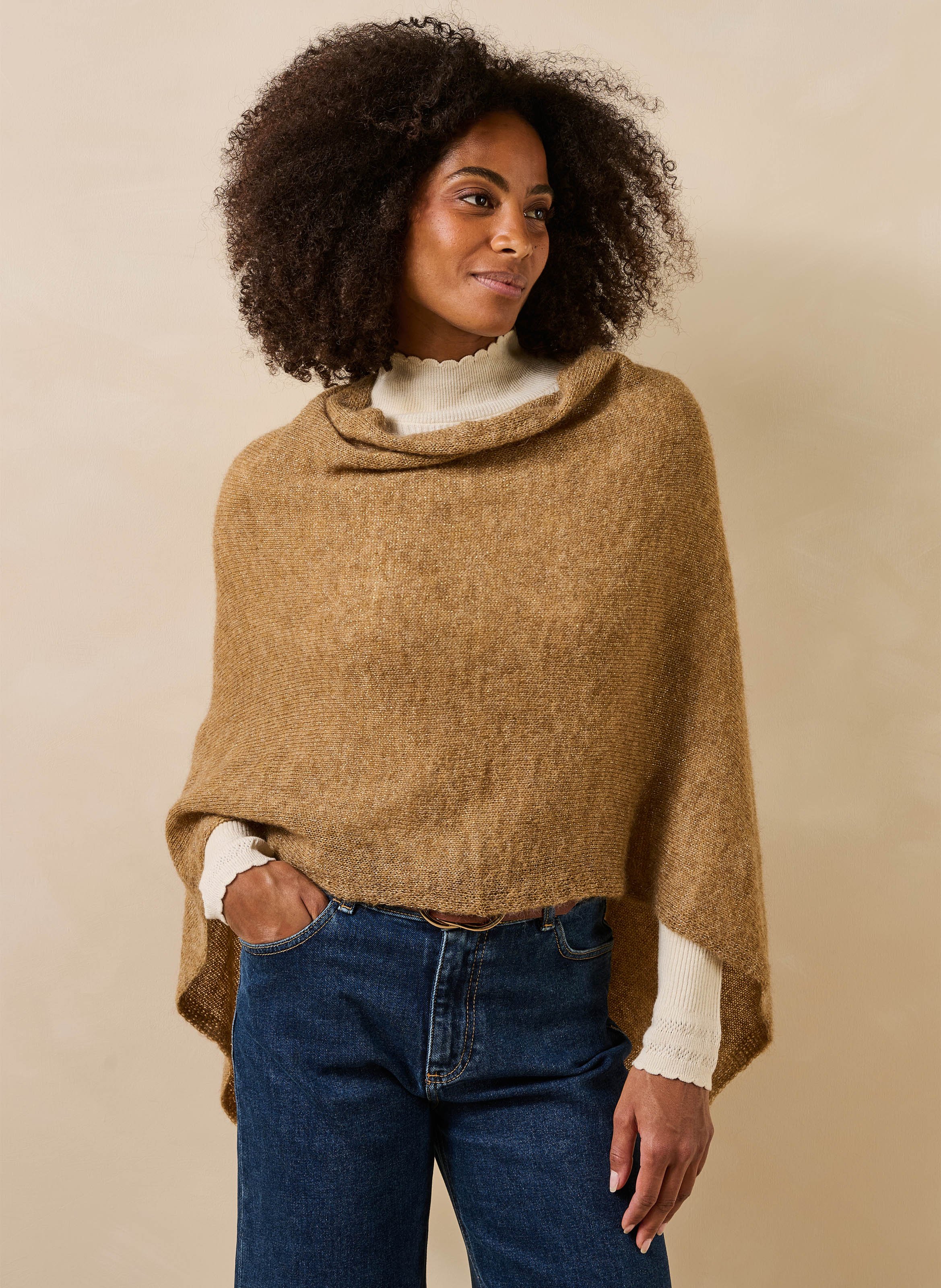 Poncho - wolblend LA FEE MARABOUTEE Beige