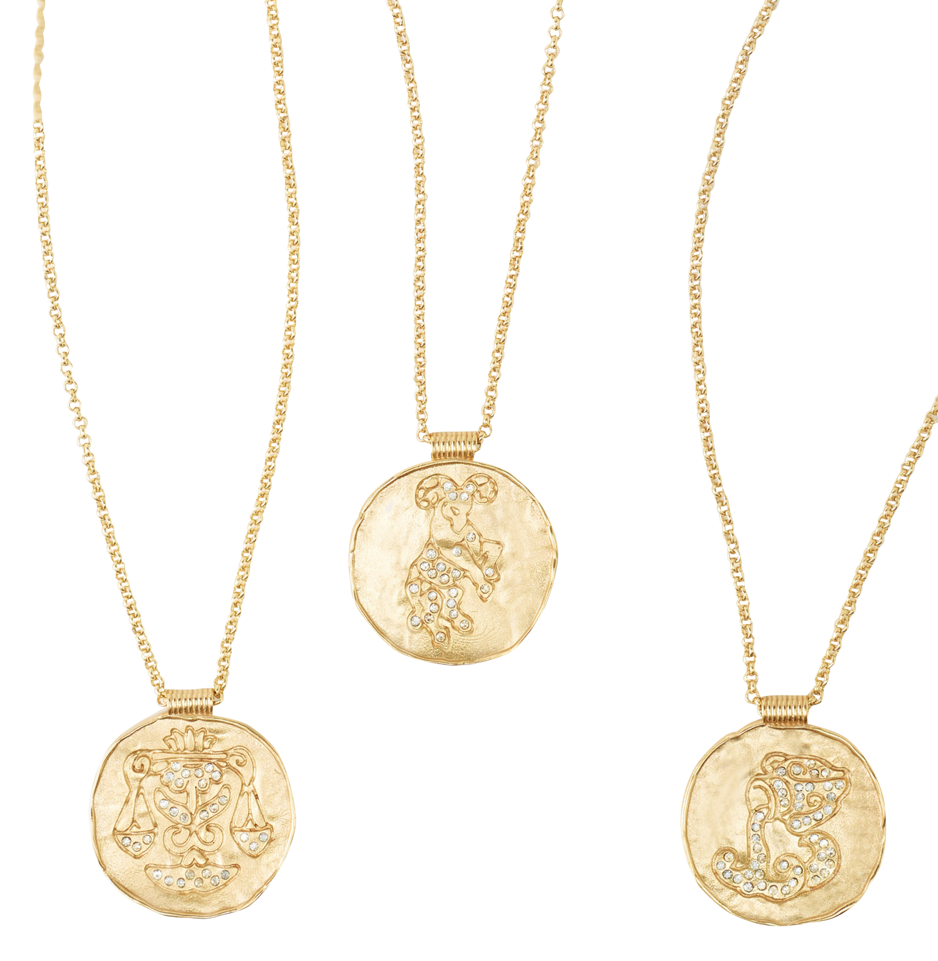 Collier à médaille signe astrologique Doré