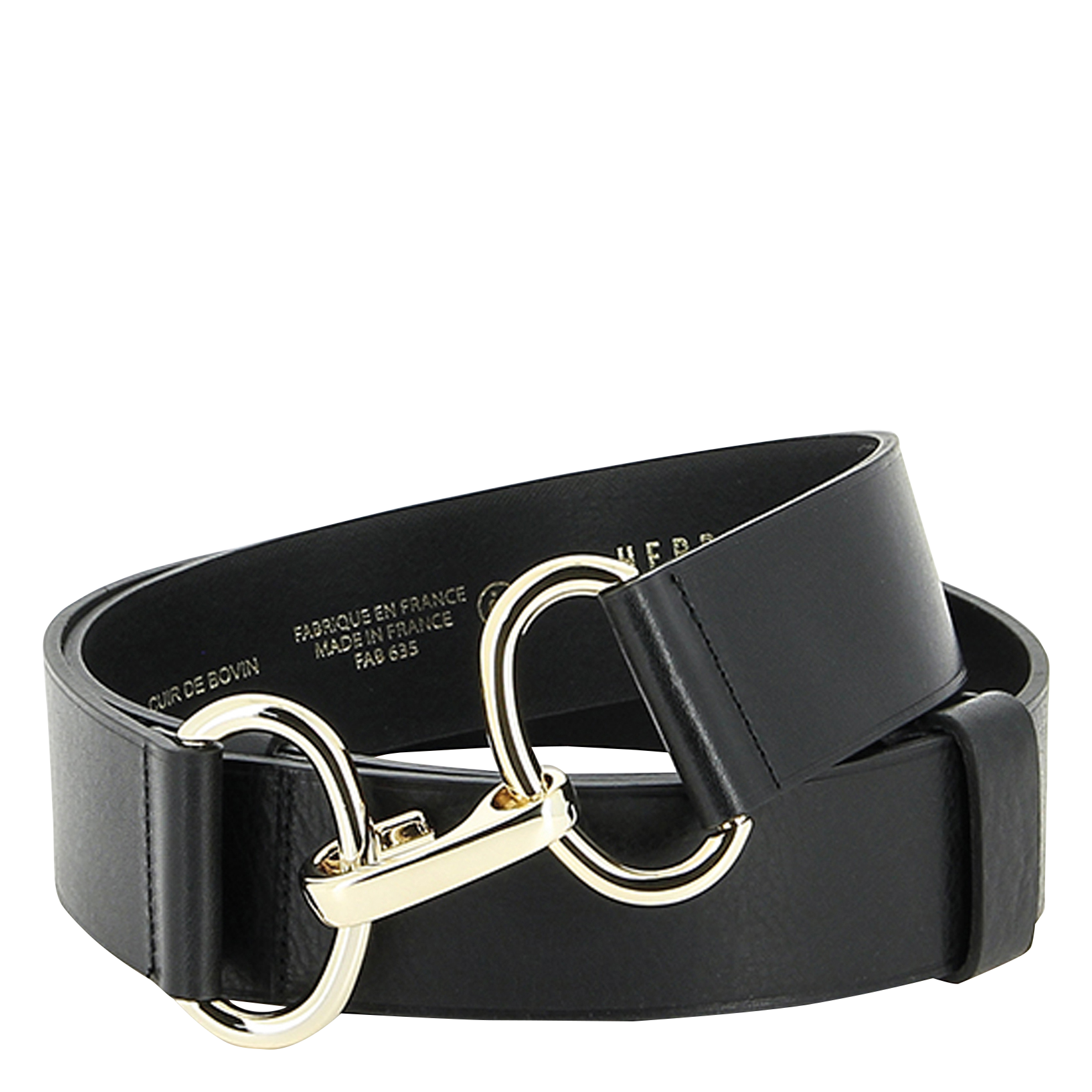 Ceinture en cuir HERBERT FRERE SOEUR Noir
