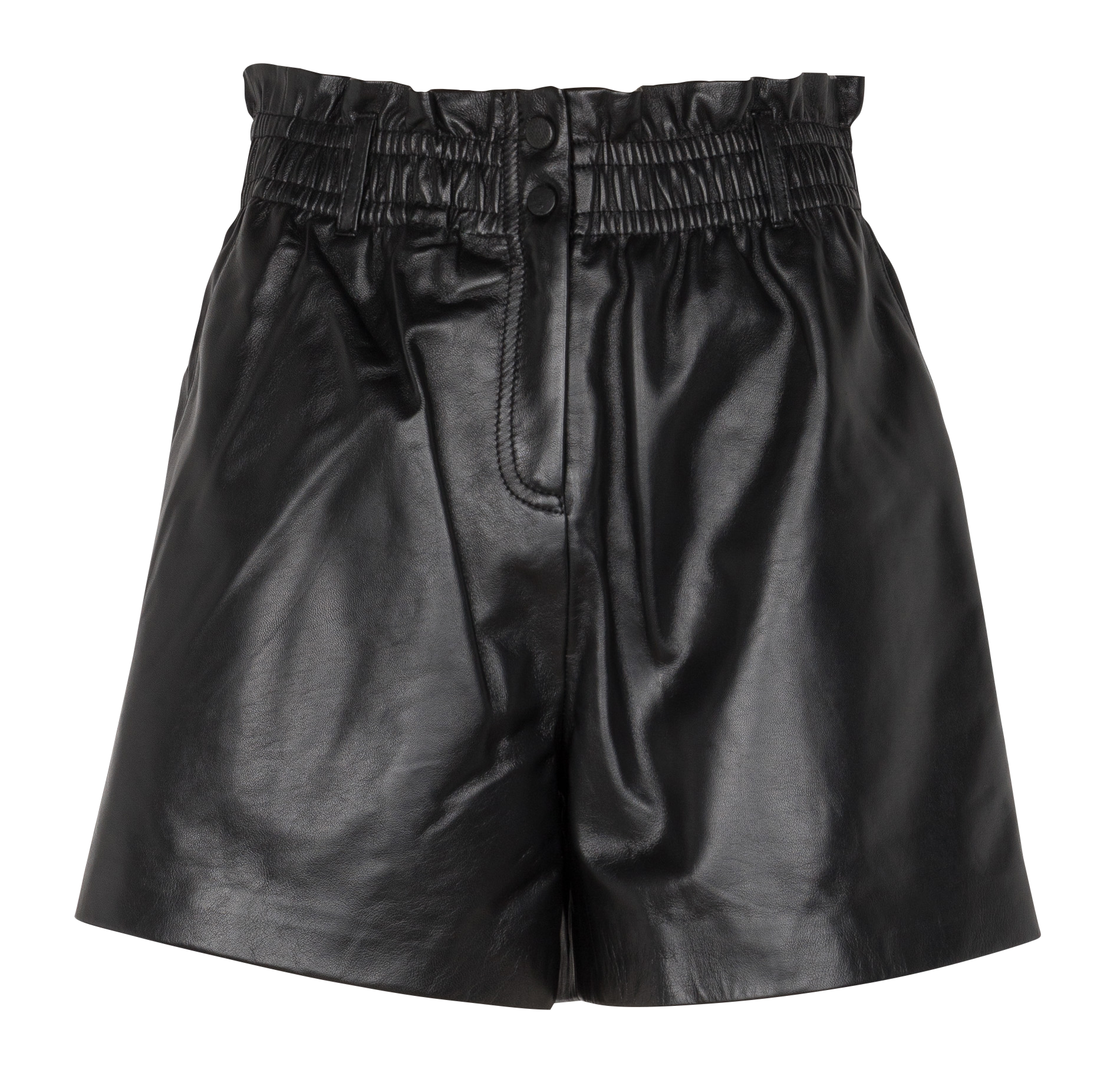 High-waisted leather shorts BA&SH Black