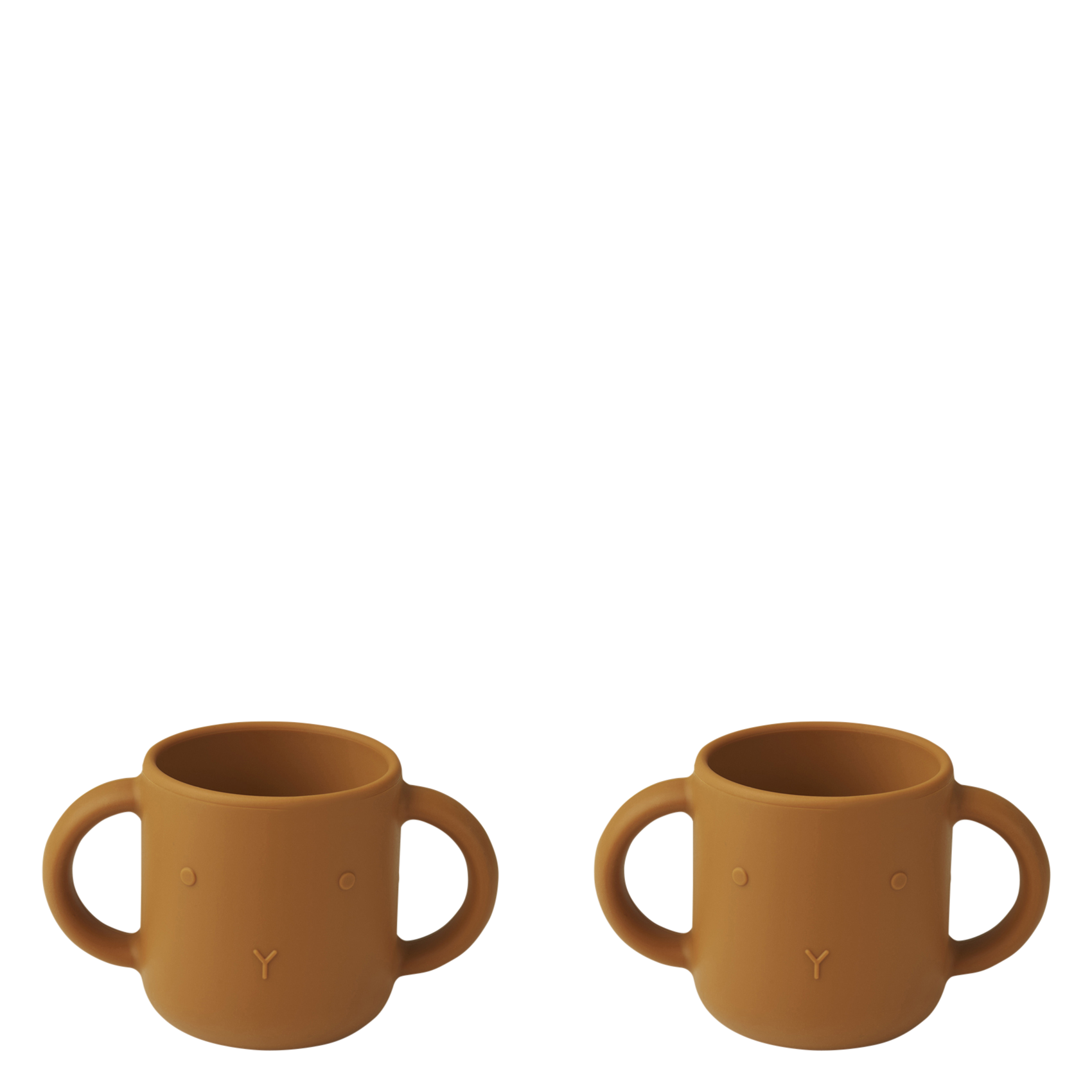 Duo de tasses relief moustache de chat Marron