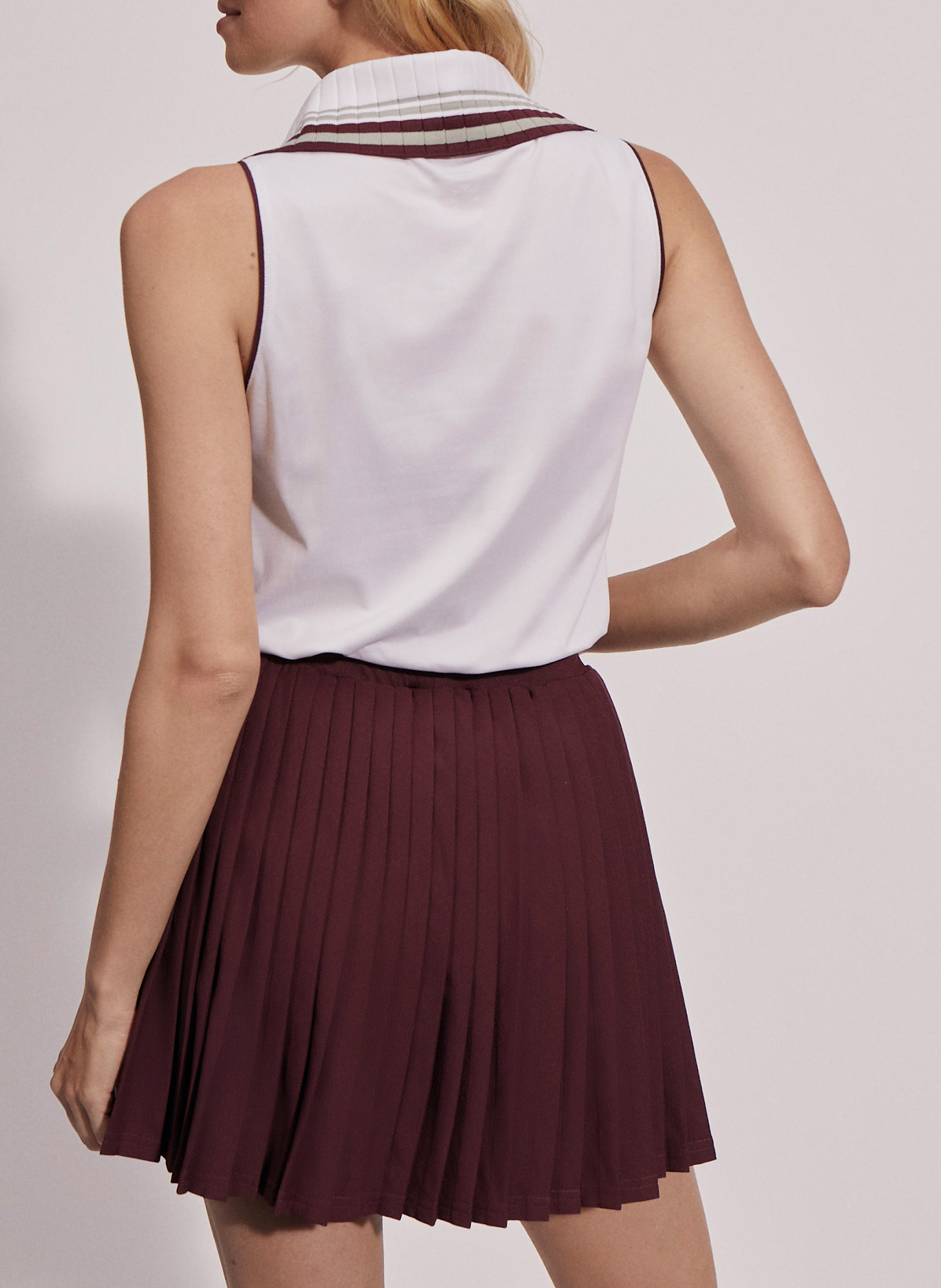 Débardeur droit zippé à tissu texturé VARLEY Blanc