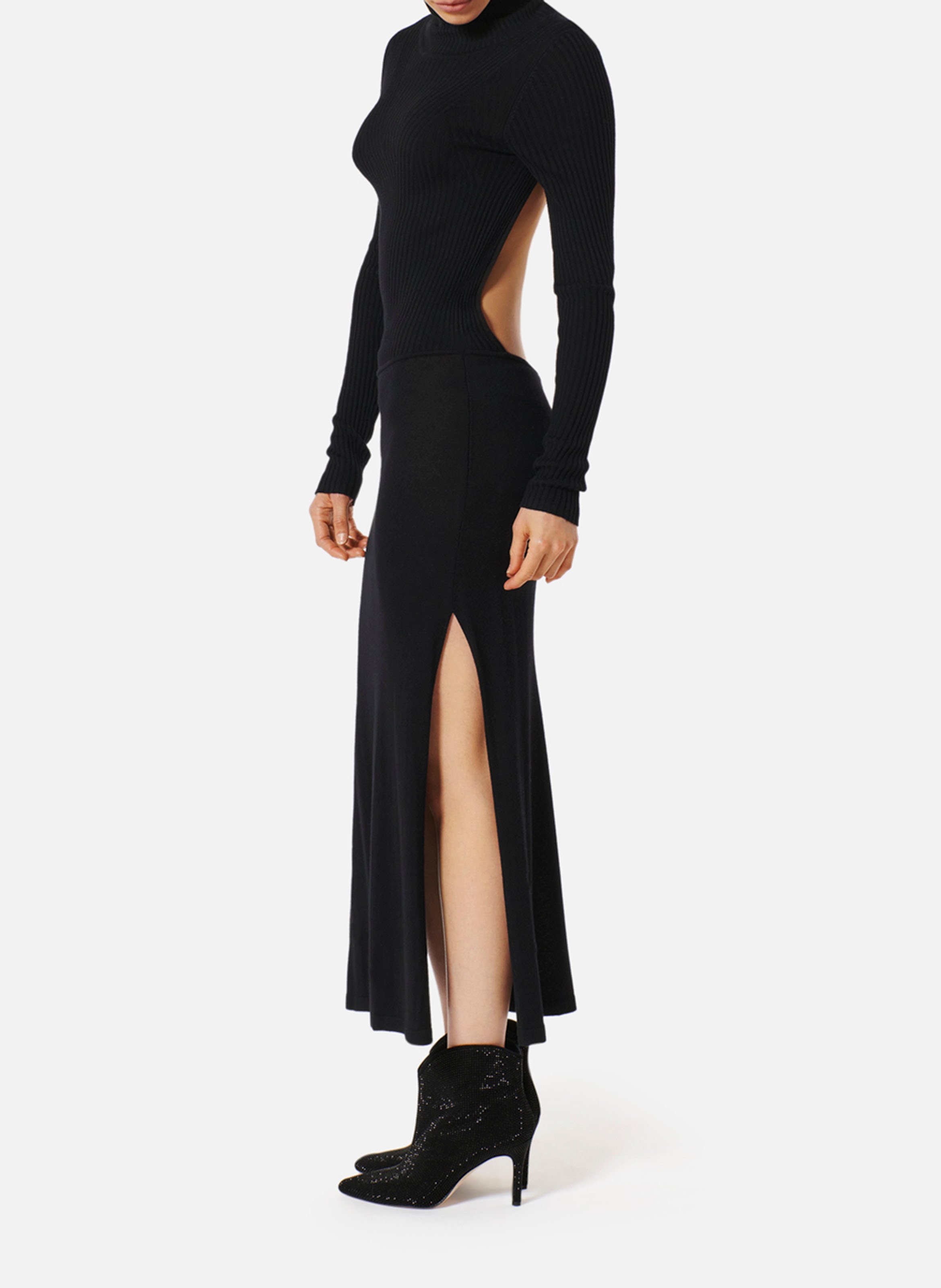 Roll-neck fitted sweater dress KARMA KOMA Black