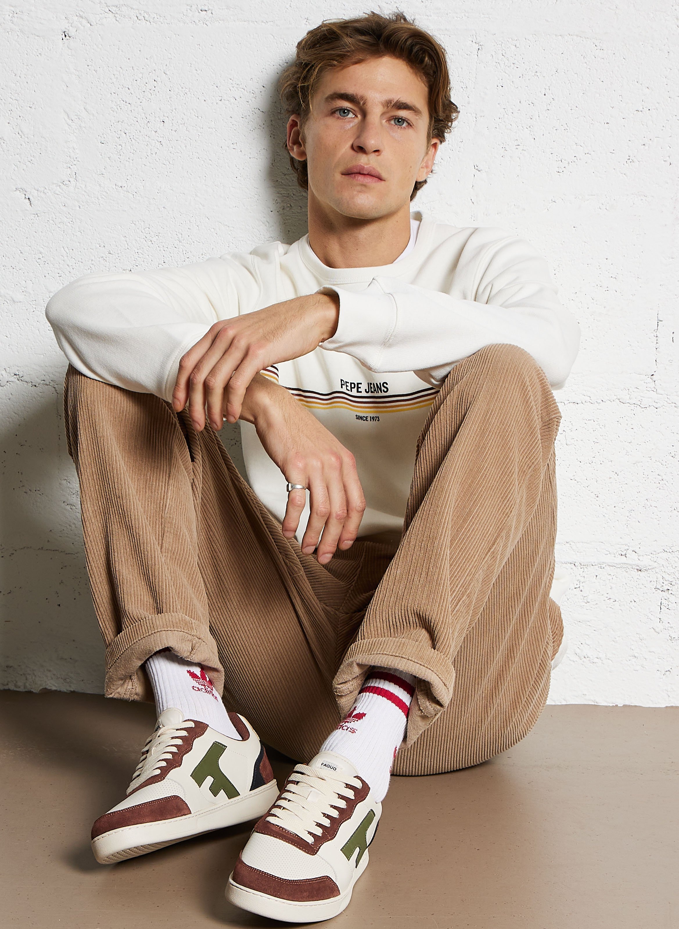 Corduroy carrot pants FAGUO Beige