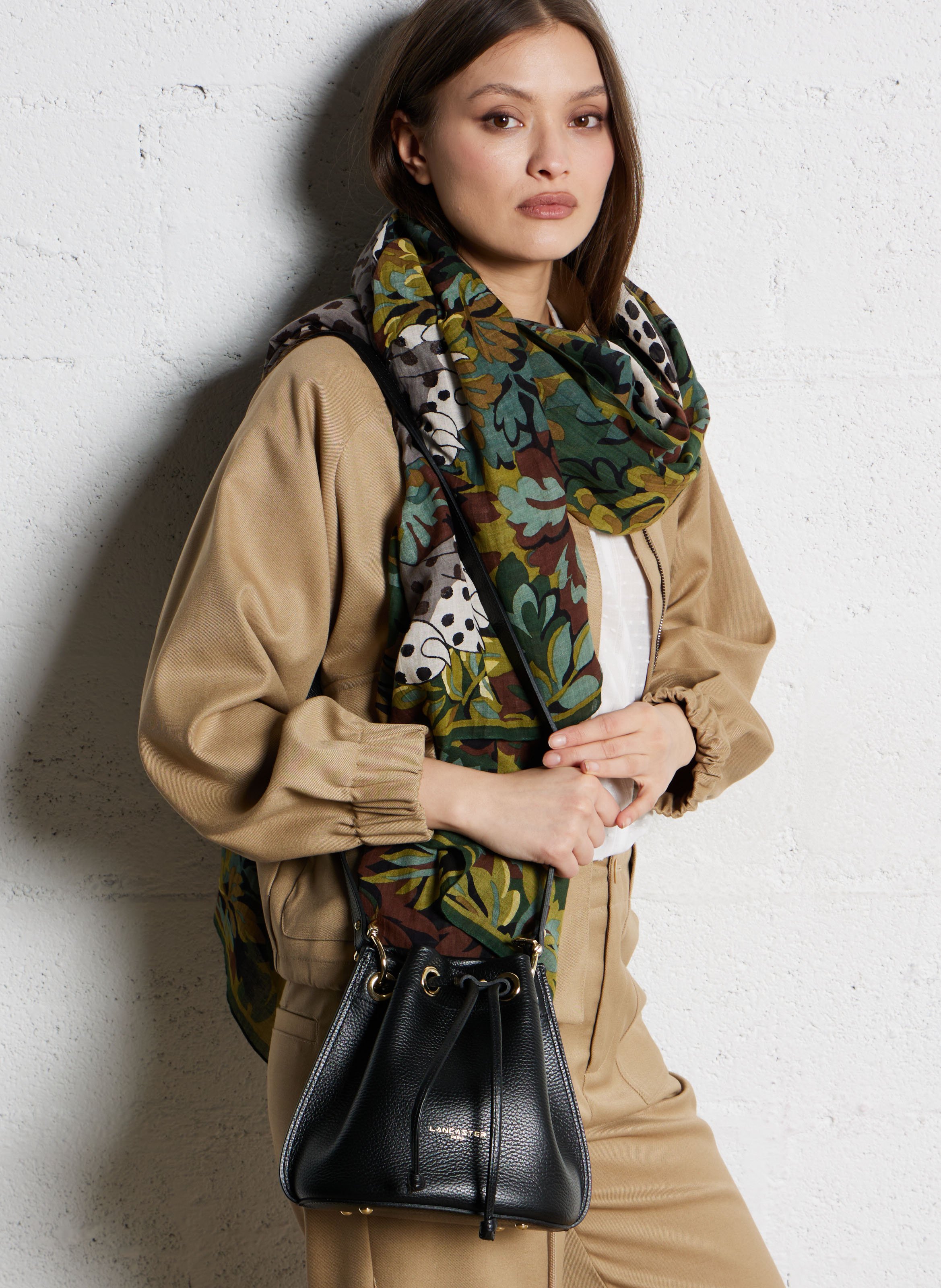 Leren buideltas LANCASTER PARIS Zwart