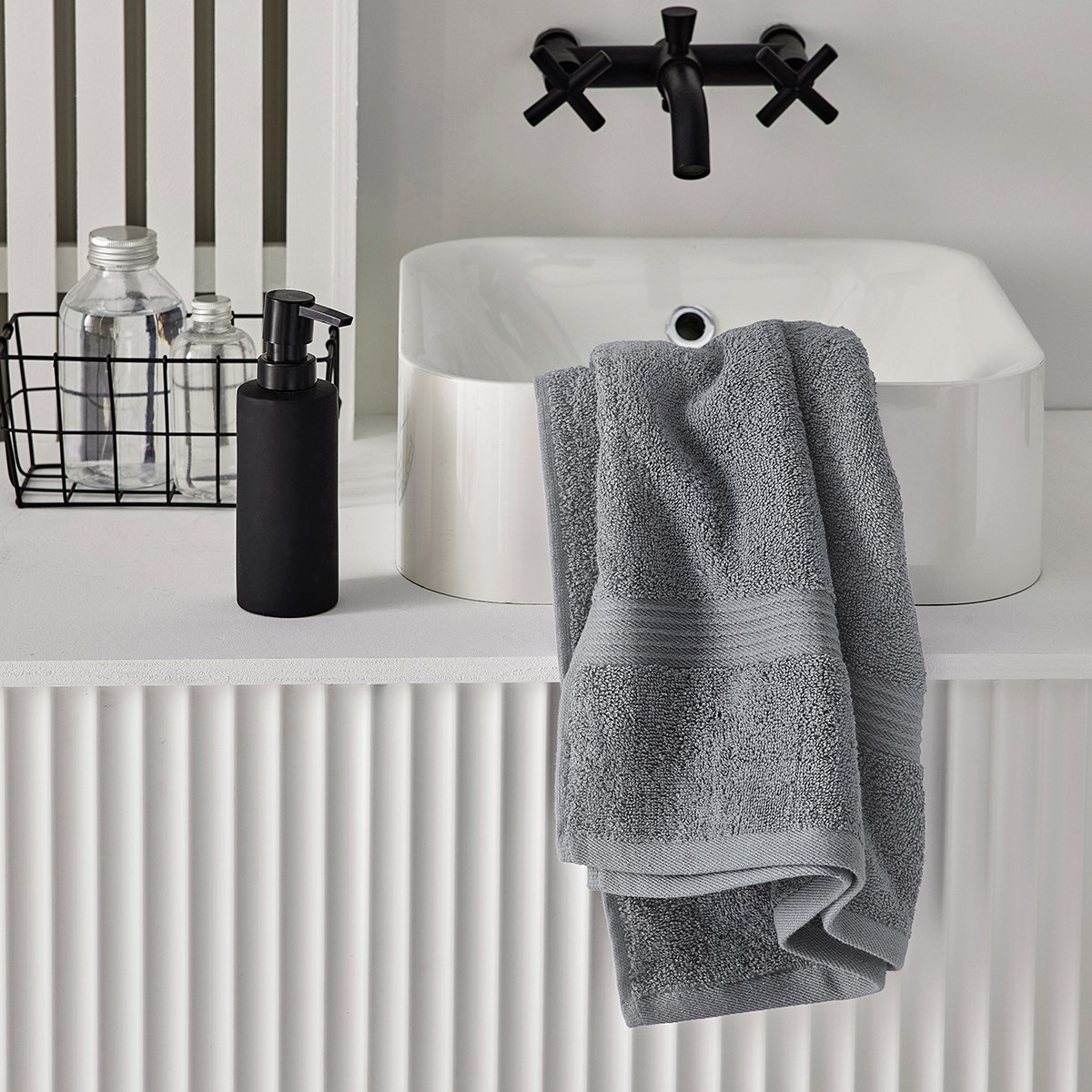 Solid color cotton bath towel TODAY LINGE DE MAISON Grey