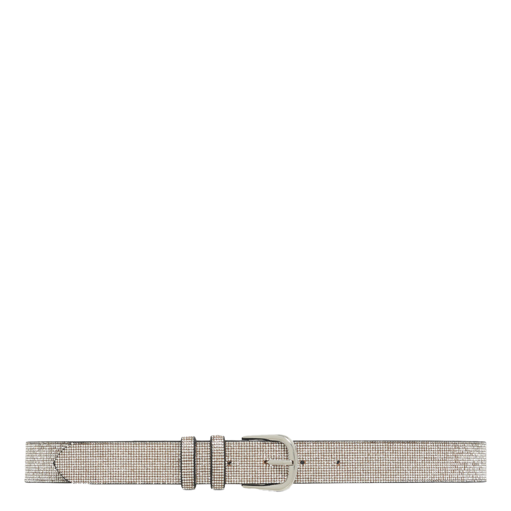 Leather belt with diamanté PABLO Silver