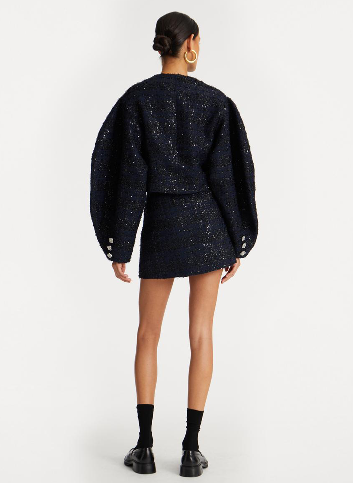 Oversized jacket in mixed recycled fibers ROTATE Blue