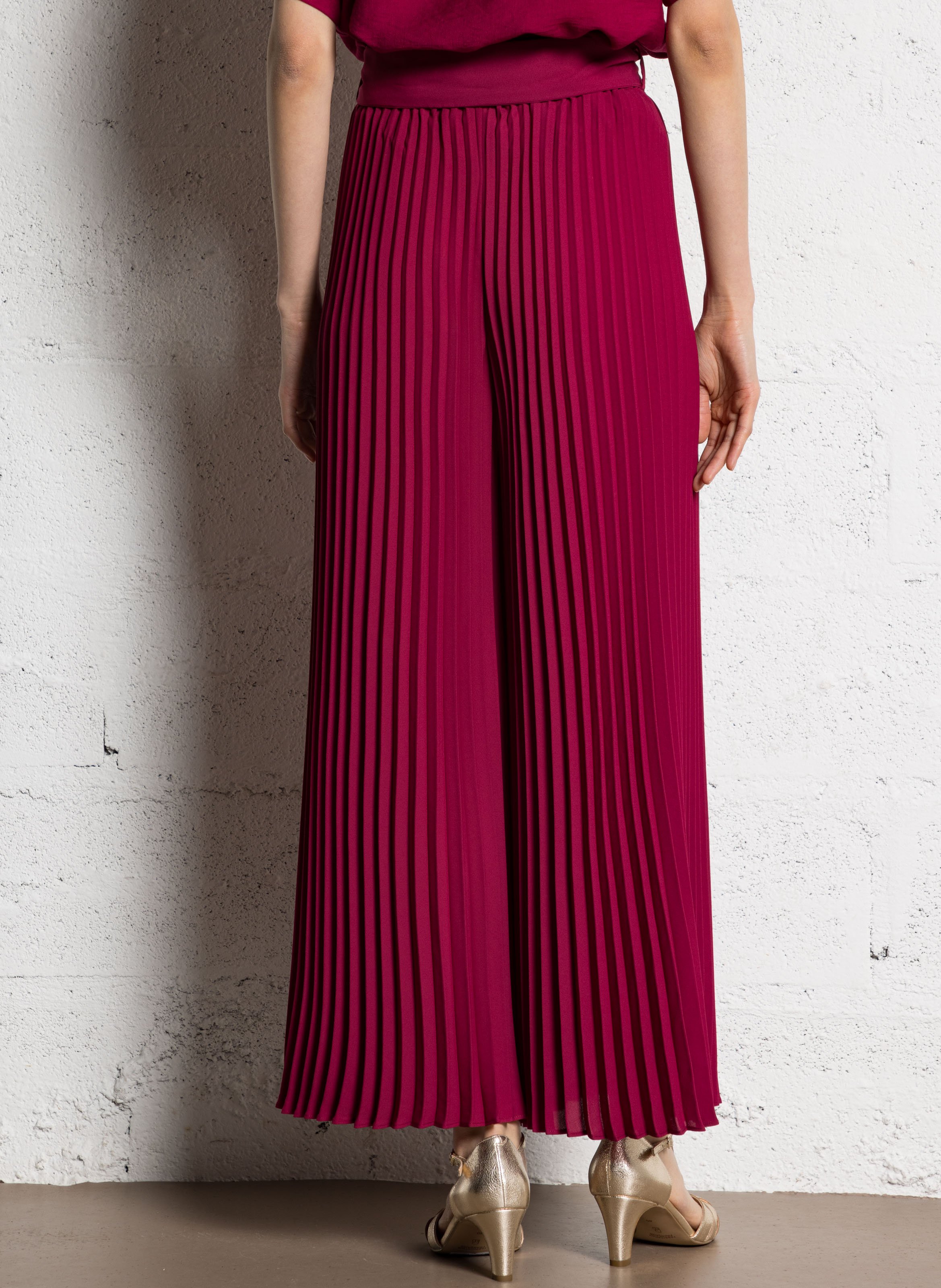 Pleated wide pants I CODE Pink