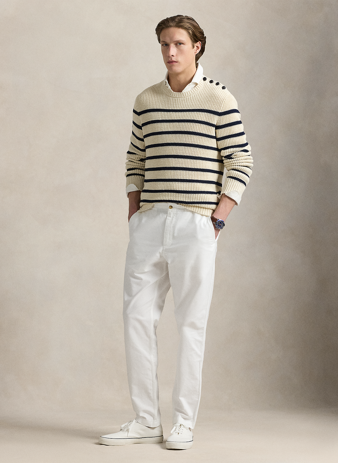 Pantalon droit en coton  POLO RALPH LAUREN Blanc