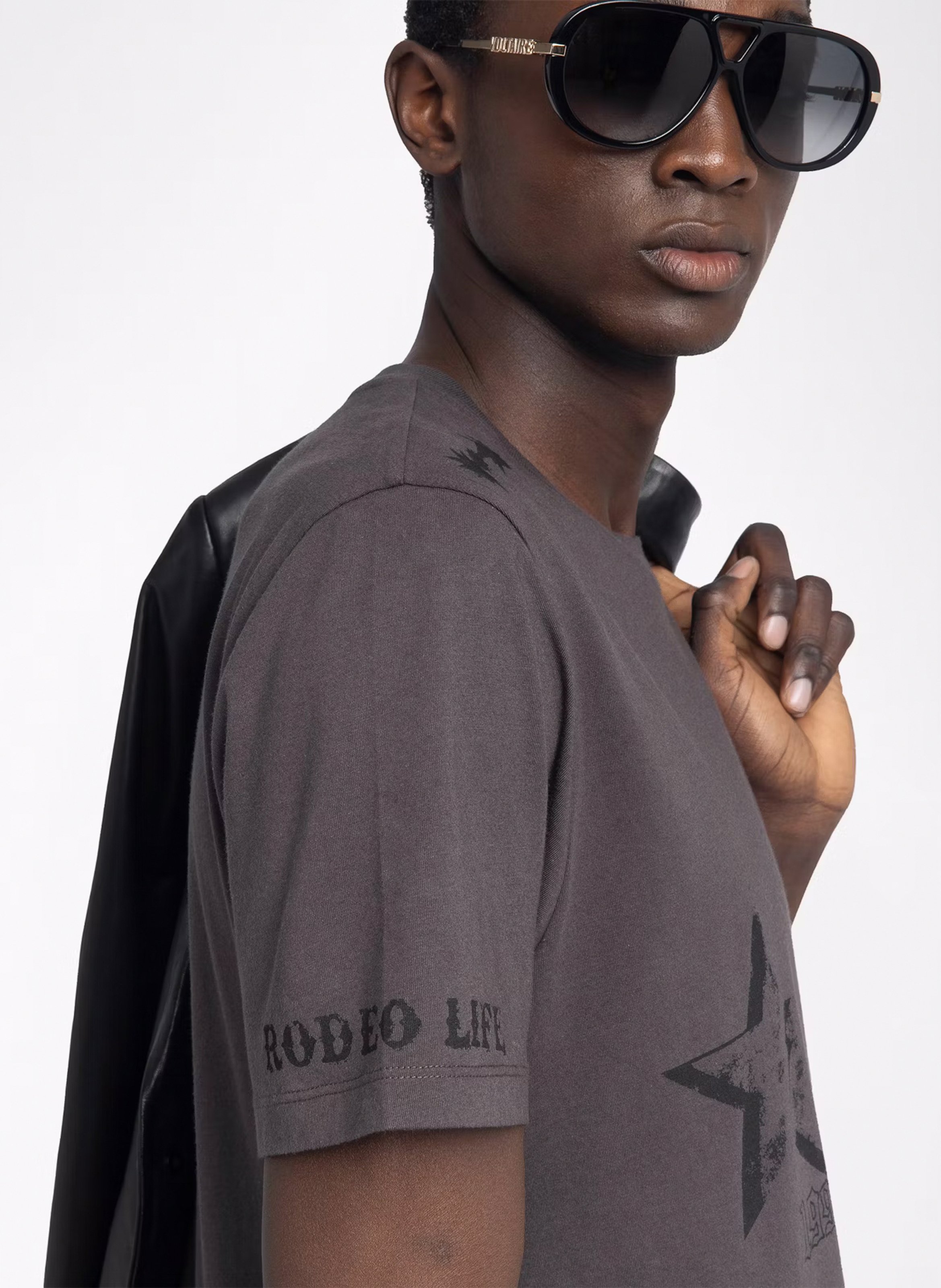 Tee-shirt col rond en coton ZADIG&amp;VOLTAIRE Marron