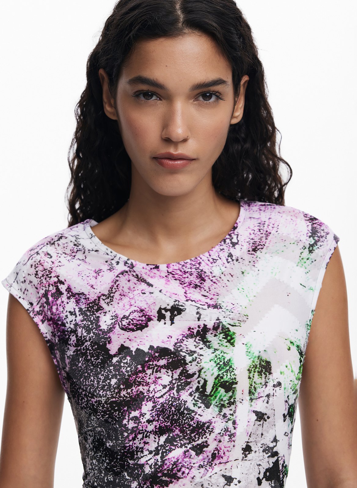 Abito collo rotondo stampato DESIGUAL Nero