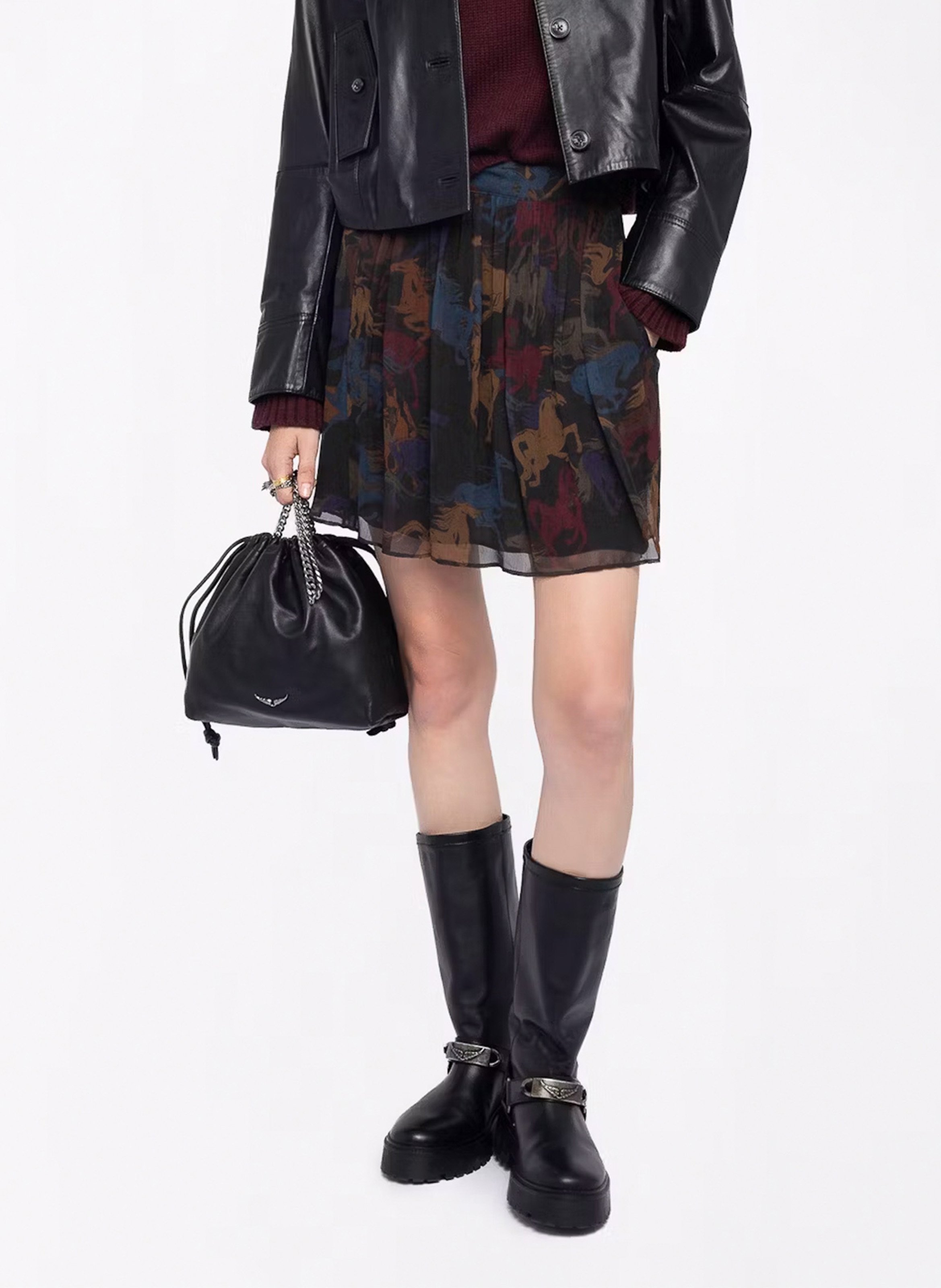 Jupe courte imprimée ZADIG&VOLTAIRE Marron