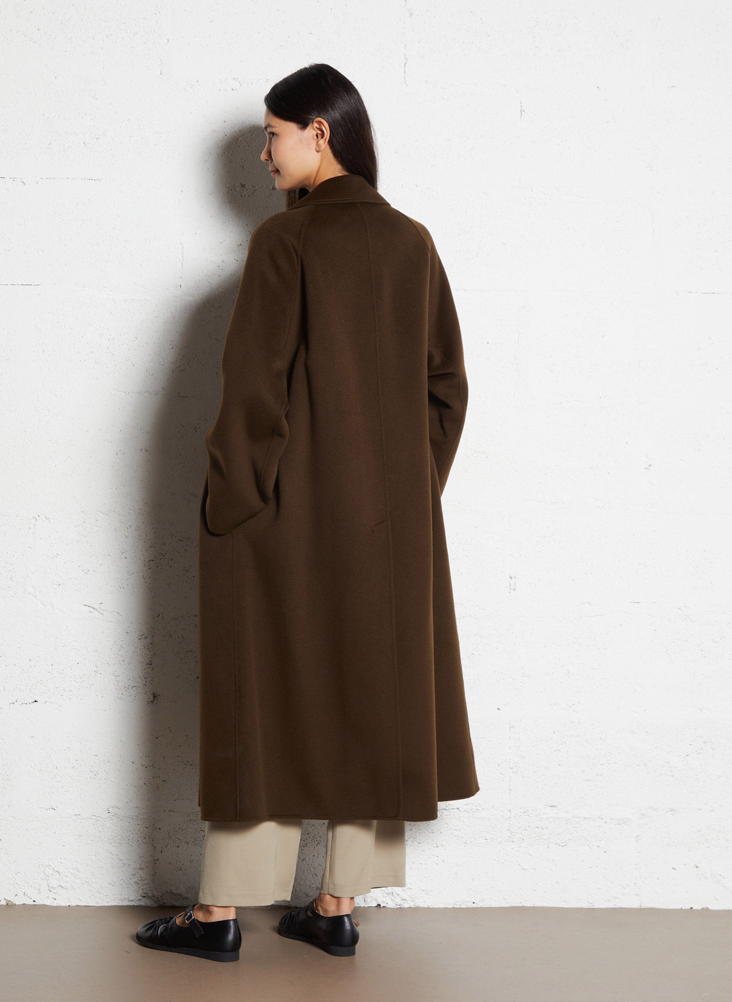 Manteau col tailleur en laine mélangée MASSCOB Marron