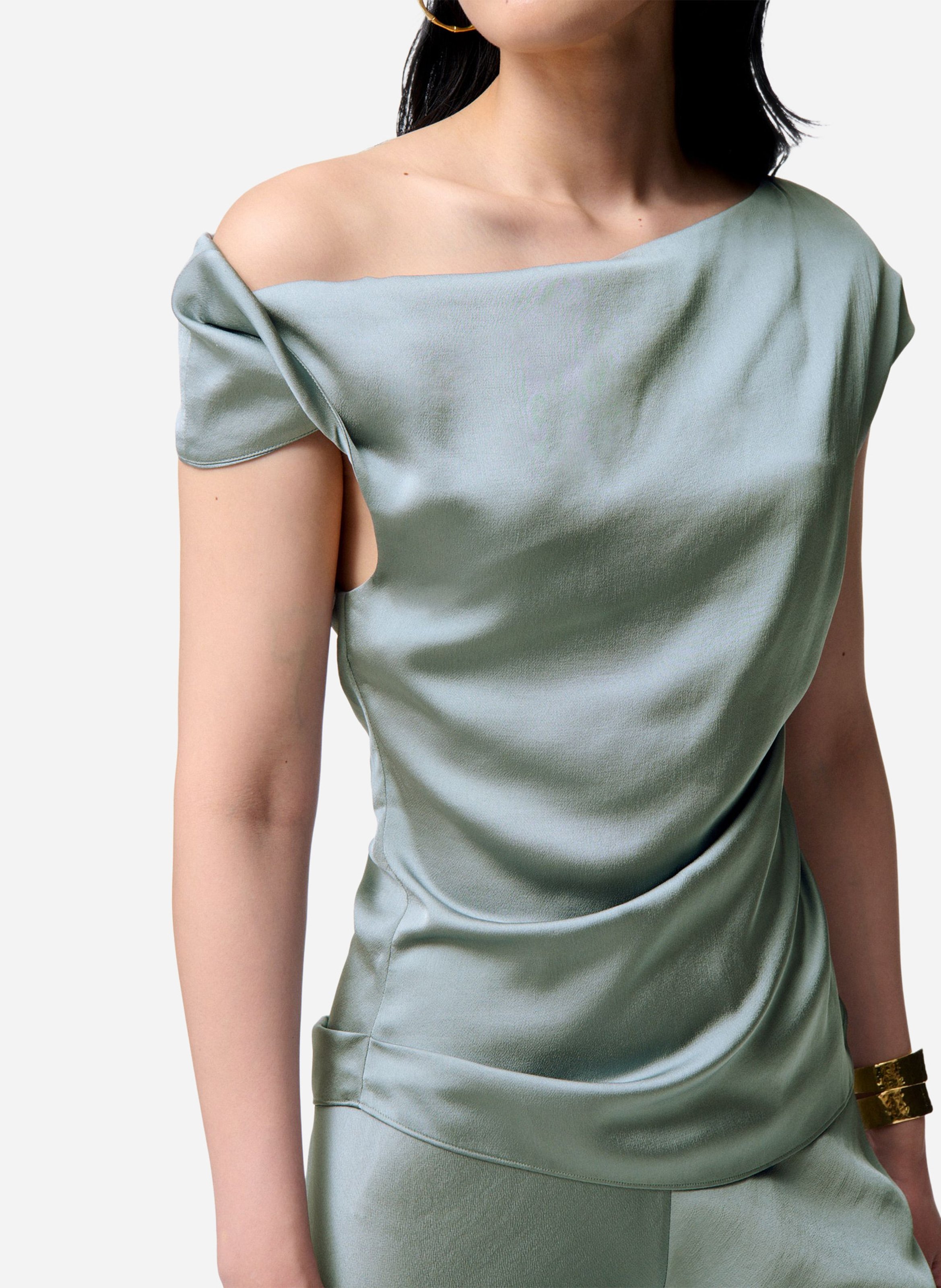 Top with asymmetric neckline VANESSA BRUNO Grey