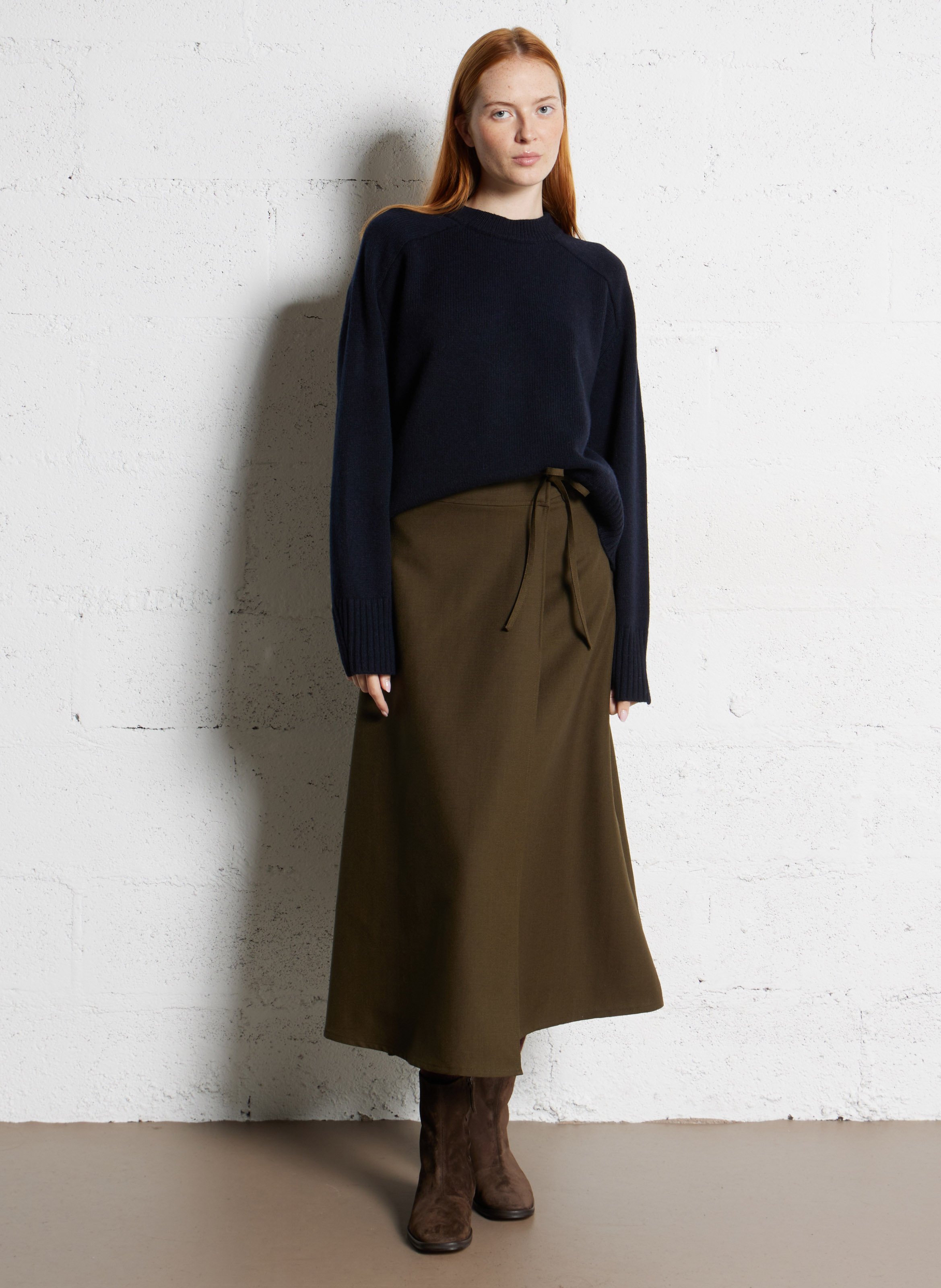 Pull col rond en laine  SOEUR Bleu