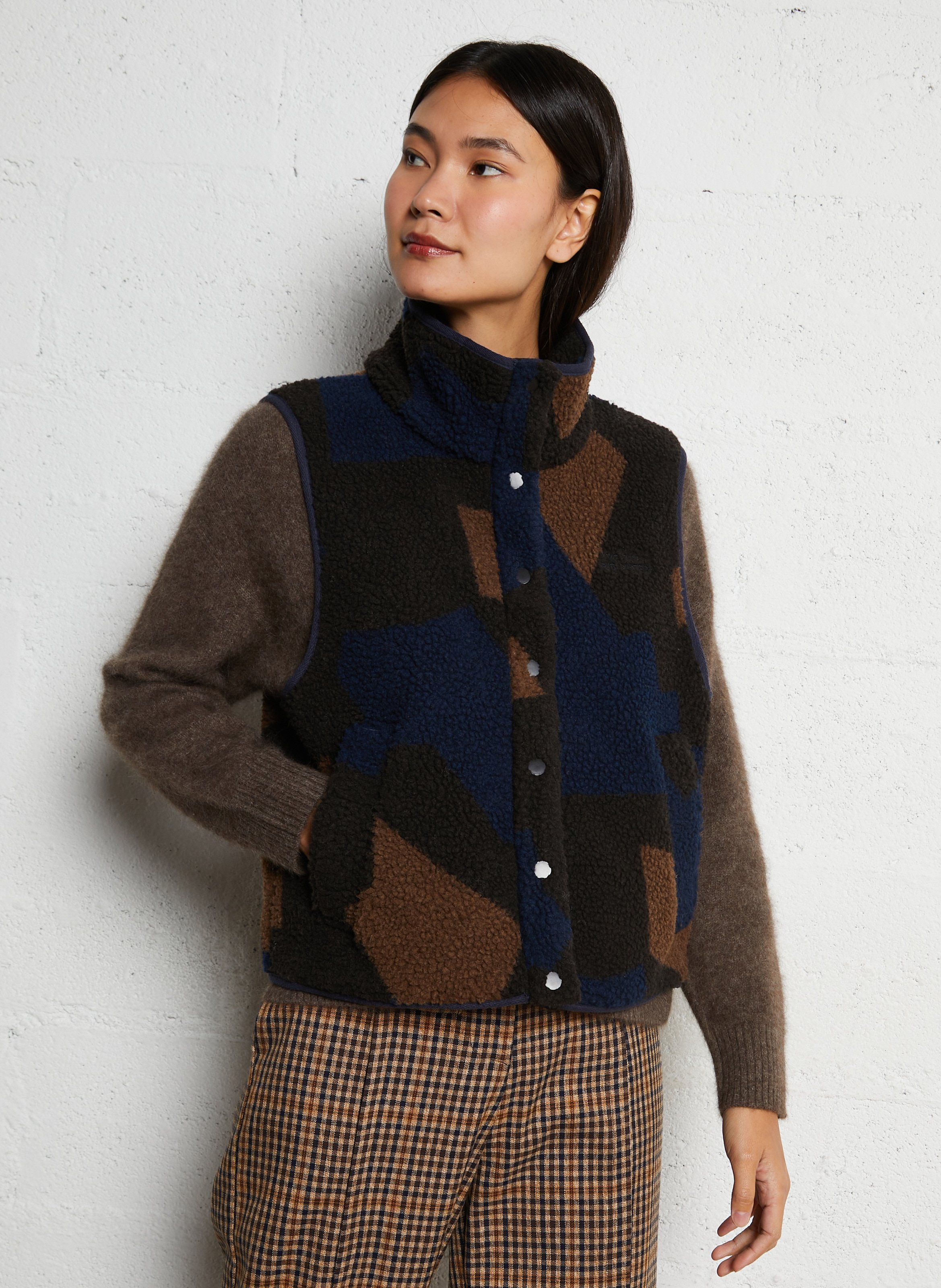 Veste col montant polaire THE TINY BIG SISTER Multicolore