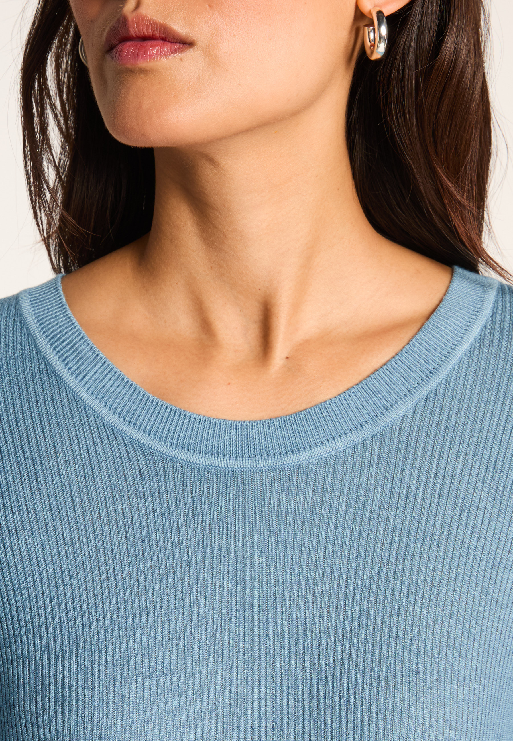 Bamboo and cashmere T-shirt MAISON MONTAGUT Blue