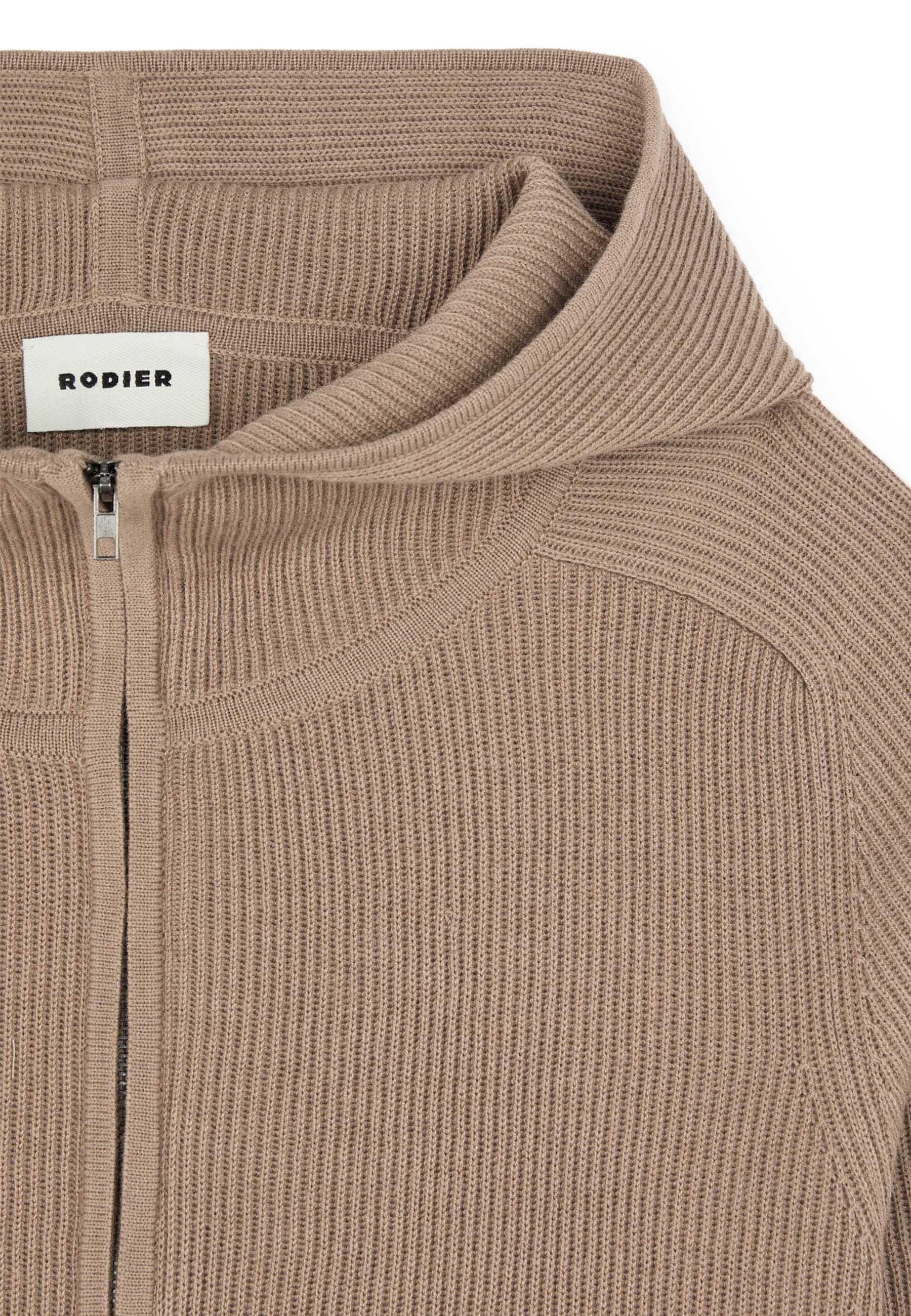 Ribbed Hooded Sweater RODIER Brown