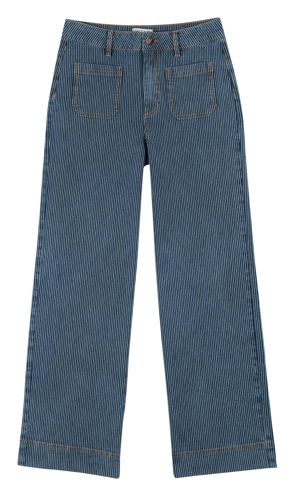 Rechte gestreepte denim broek EMILE ET IDA Blauw