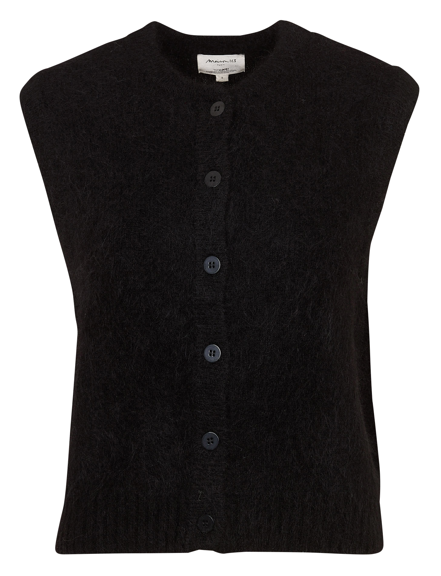 Straight mohair-blend cardigan MAISON 123 Black