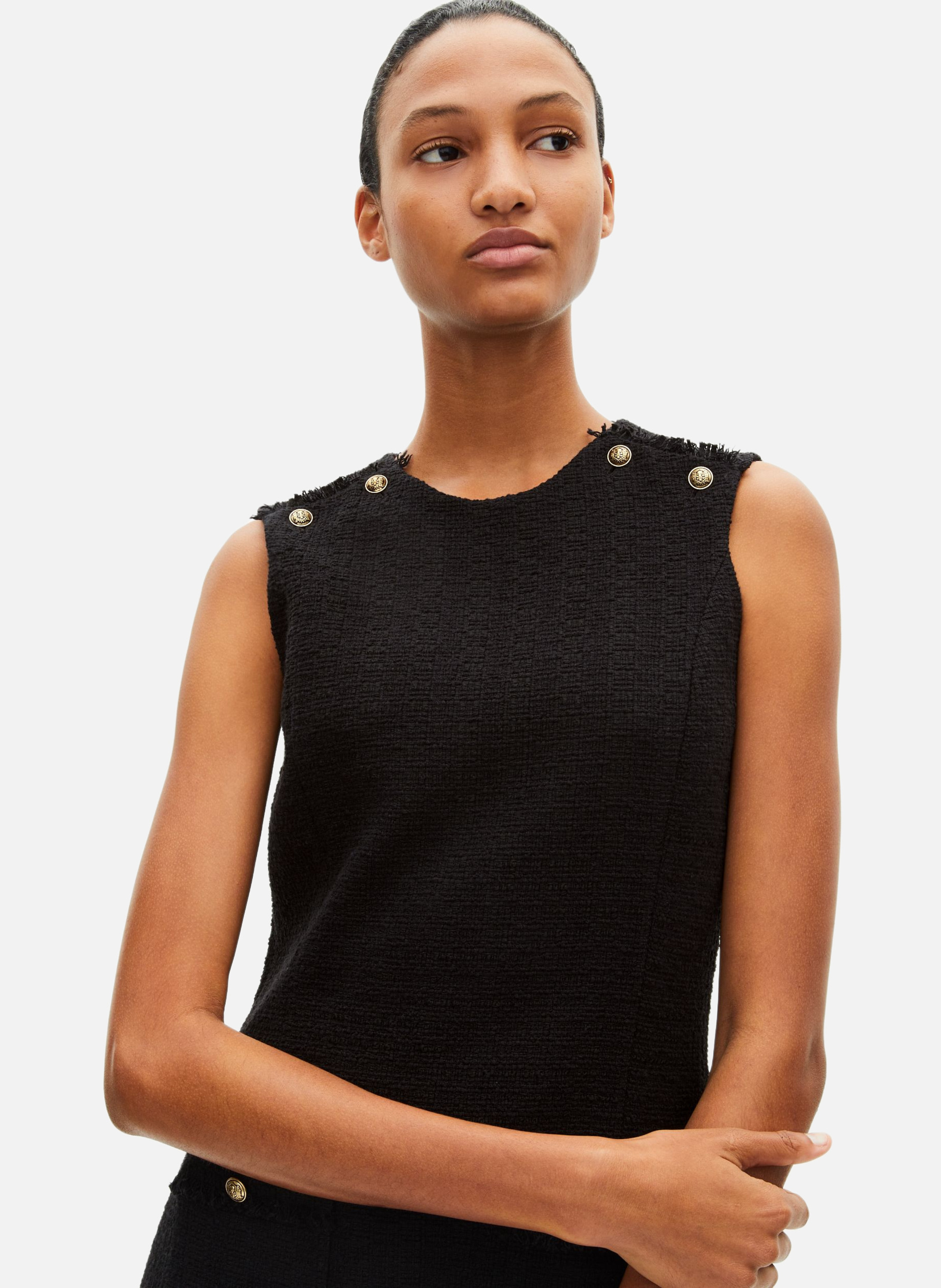 Short tweed dress Black