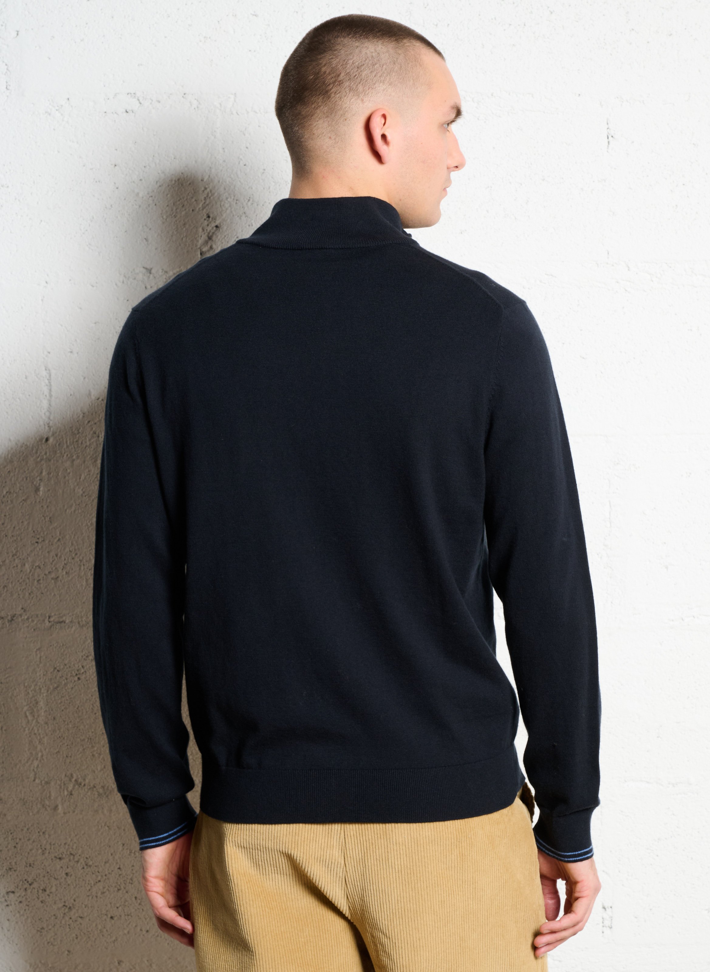 Cotton-blend high-neck zipped sweater PAUL SMITH Black