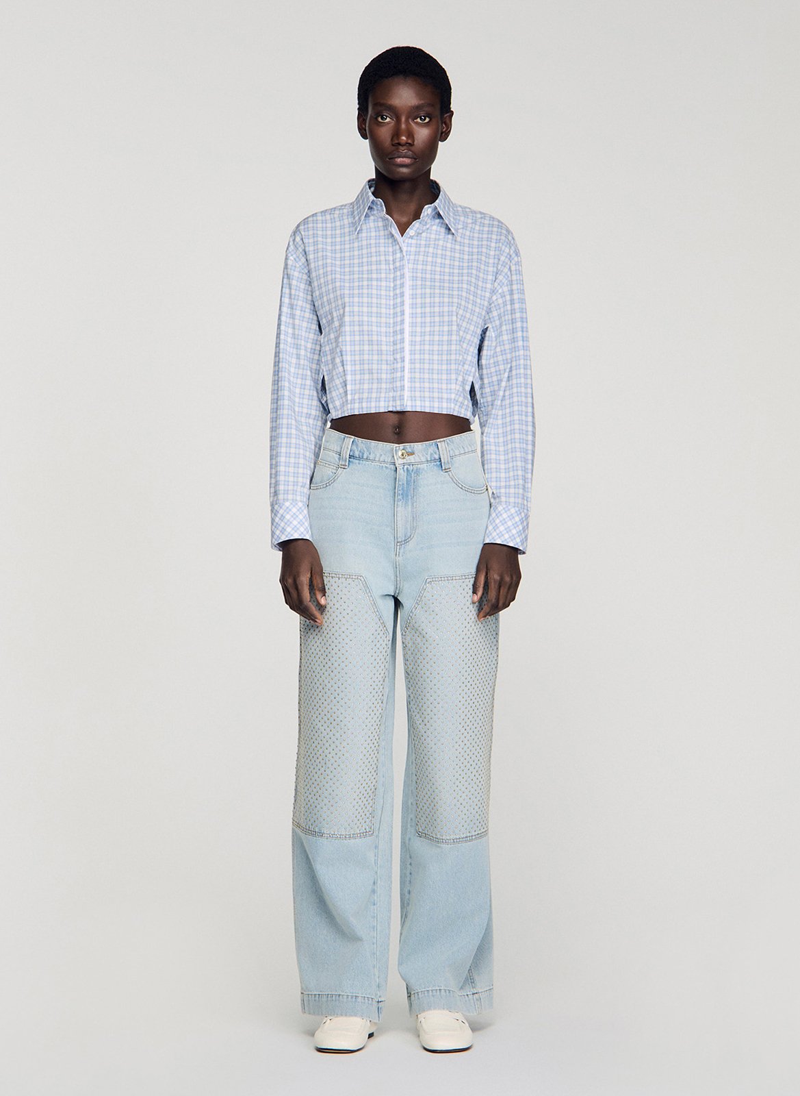 Gekleurde straight-fit jeans met 5 zakken SANDRO Blauw