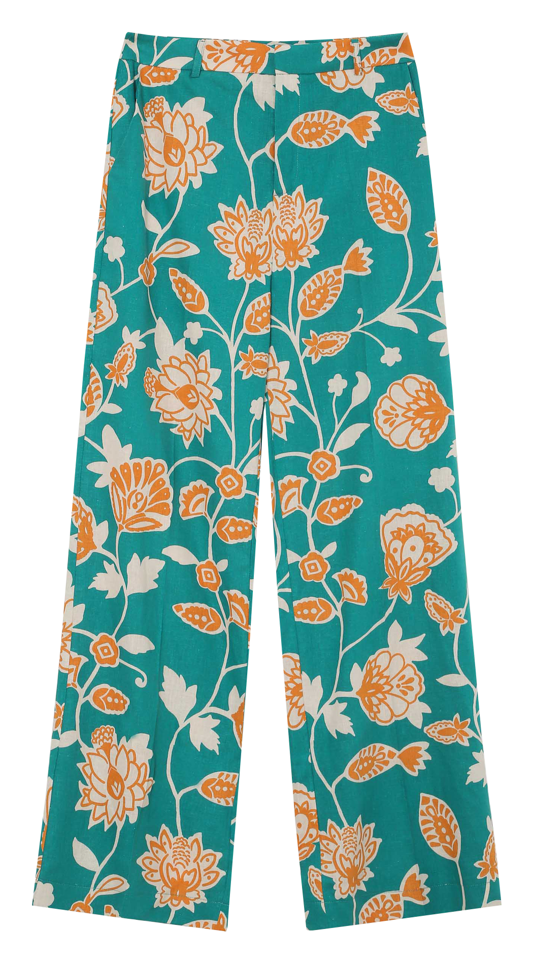 High-waisted floral print pants GRACE ET MILA Green