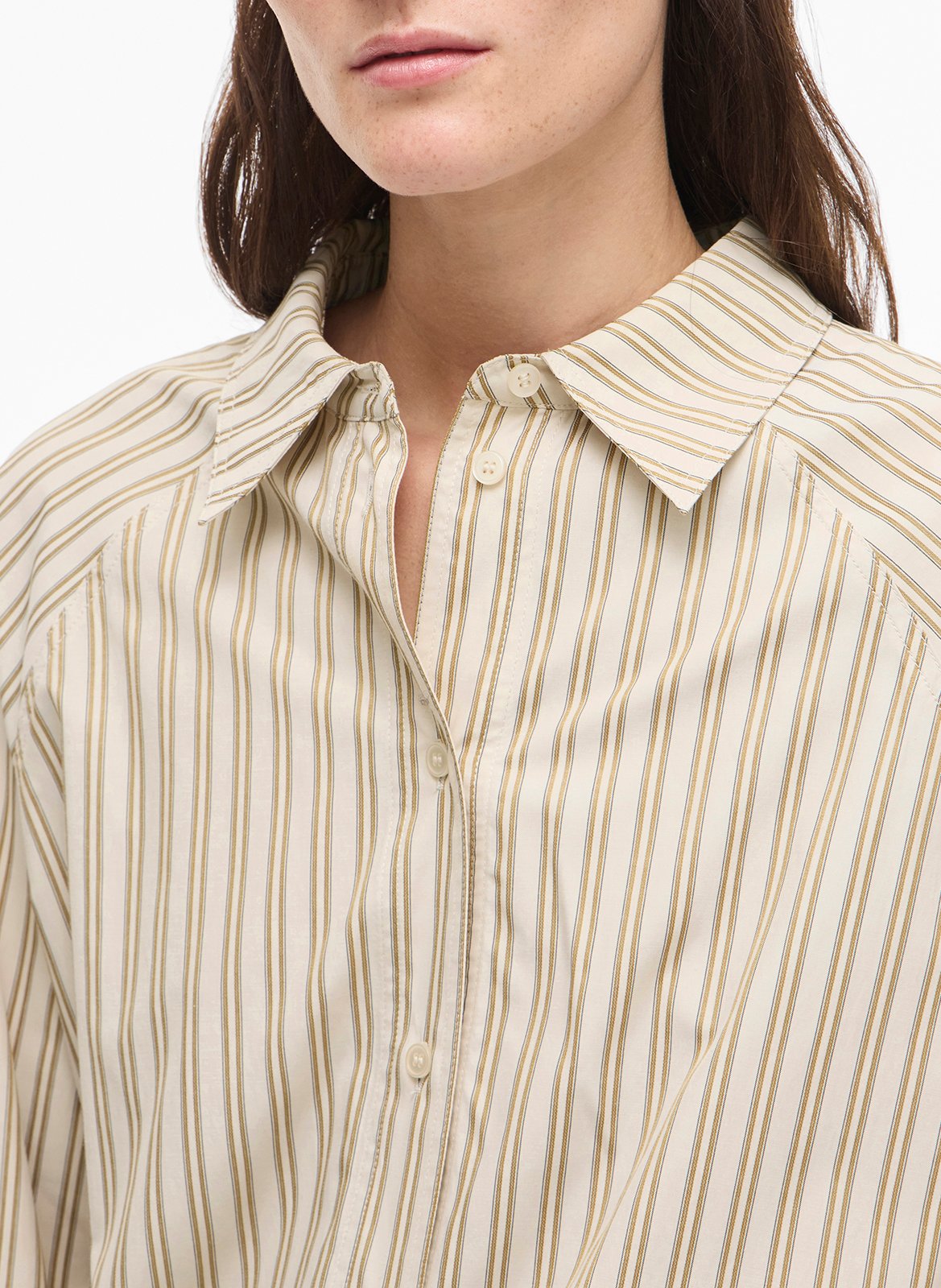 Chemise col classique en coton mélangé ROUGE EDIT Beige