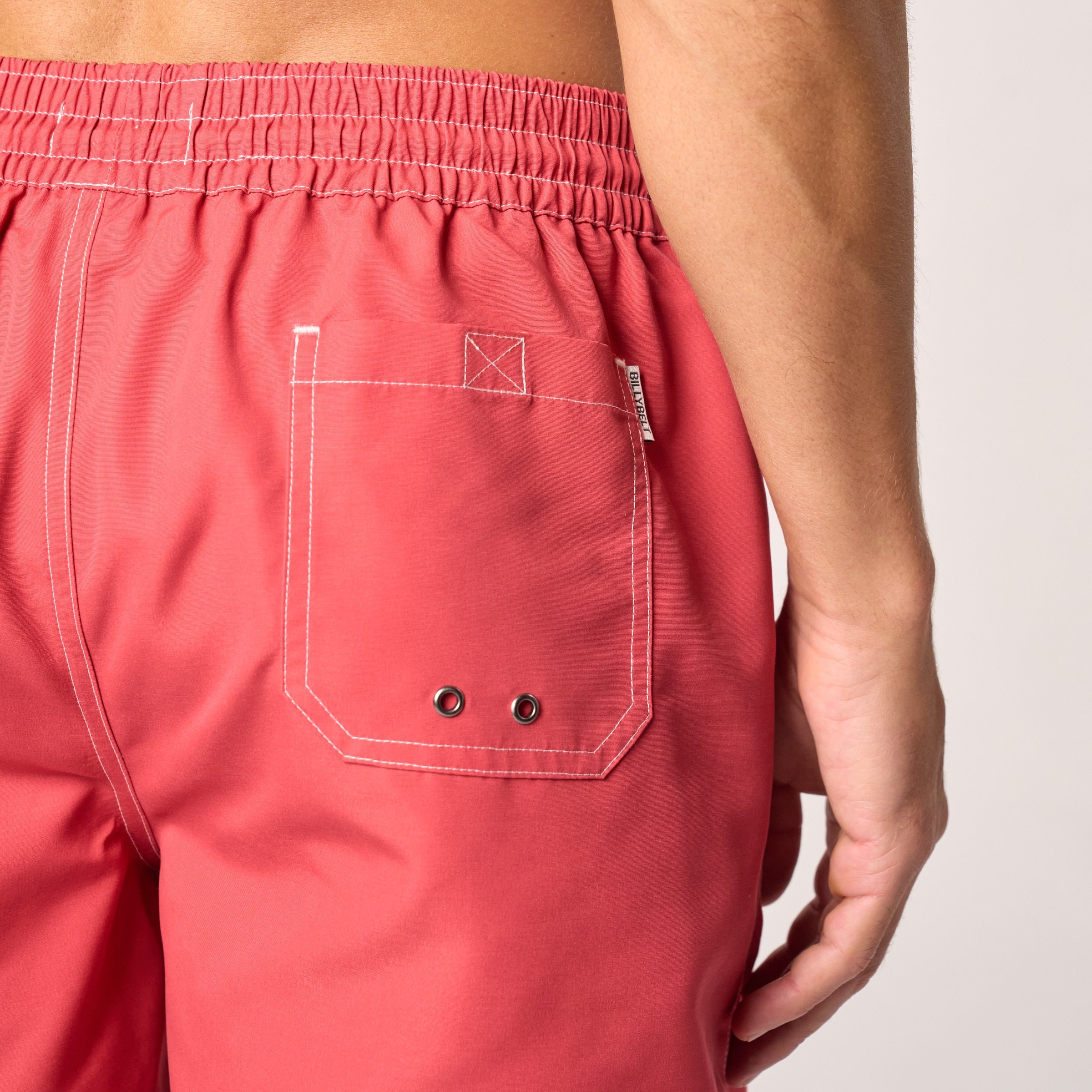 Recycled polyester swim shorts BILLYBELT Red