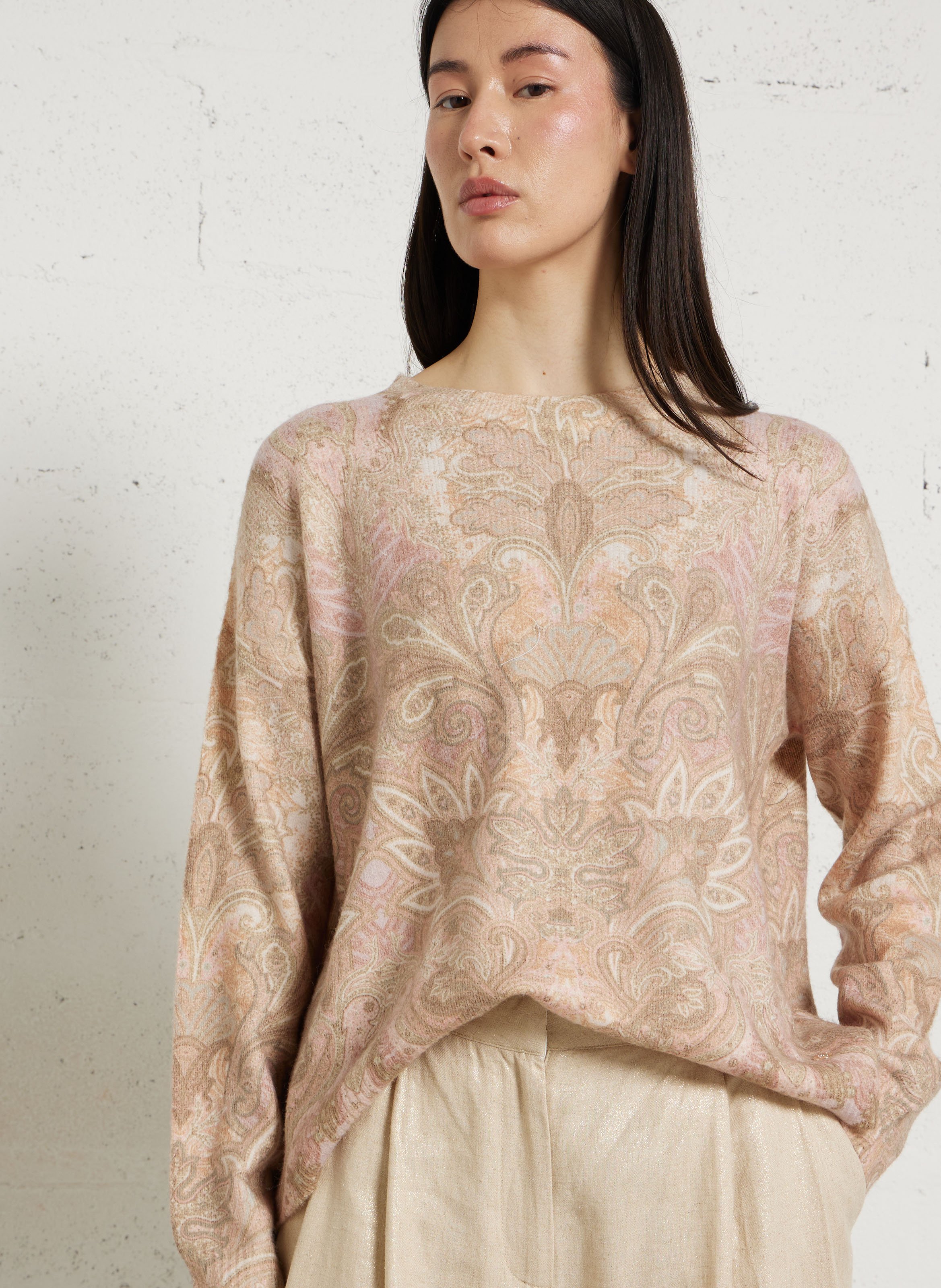 Pull col rond imprimé LA PETITE ETOILE Multicolore