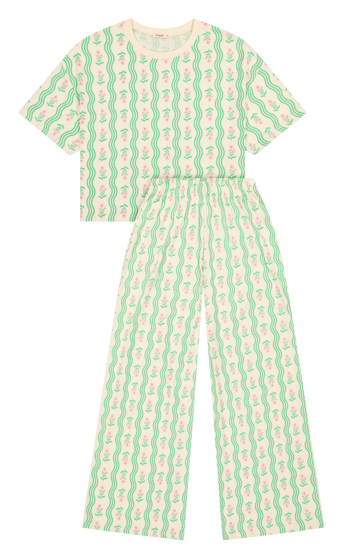 Pyjama long imprimé en coton bio WE ARE JOLIES Vert