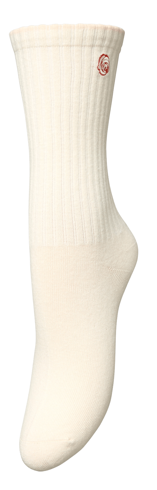 Chaussettes brodées en coton mélangé BECKSONDERGAARD Blanc