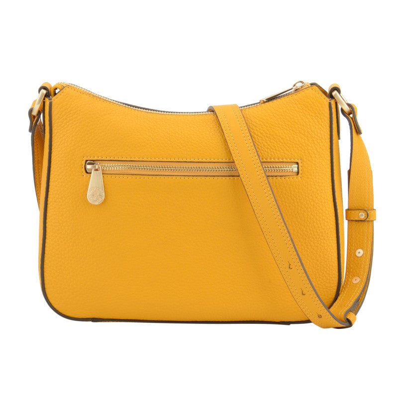 Crossbody bag in cowhide leather POURCHET Orange