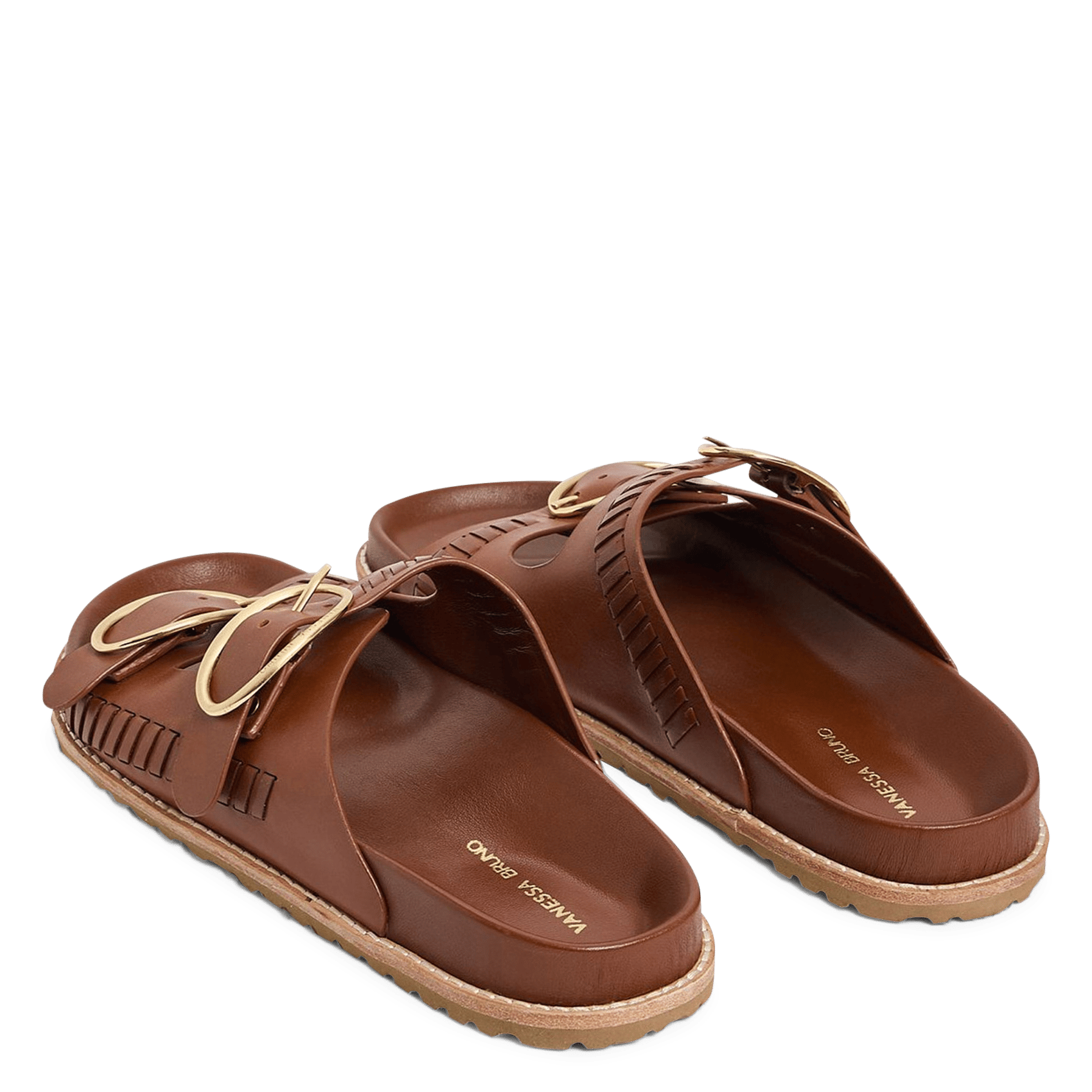 Sandales plates en cuir VANESSA BRUNO Marron