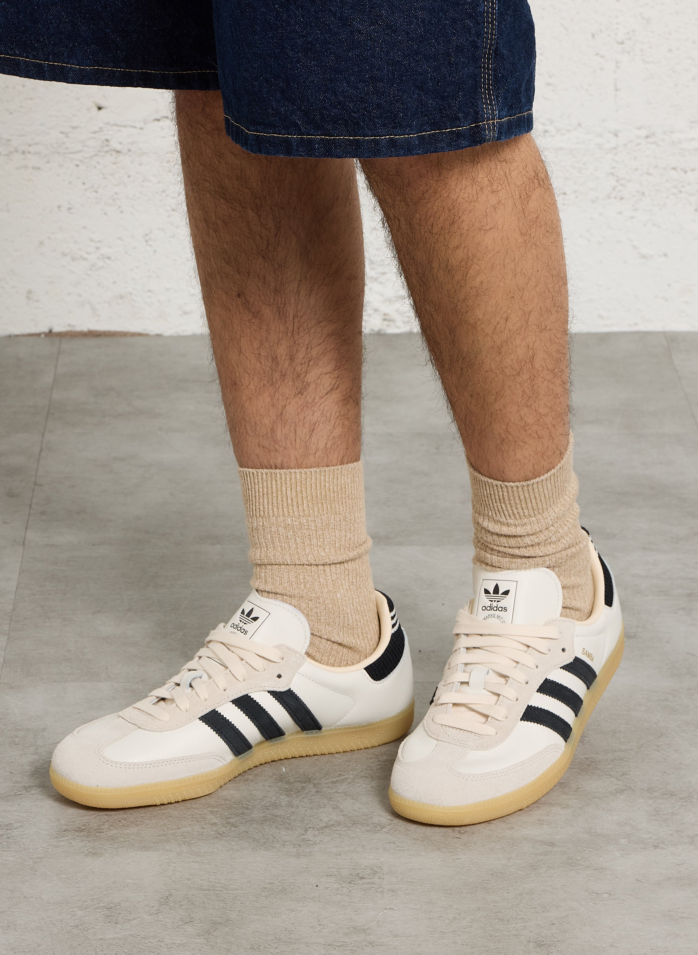 Baskets basses en cuir ADIDAS Blanc