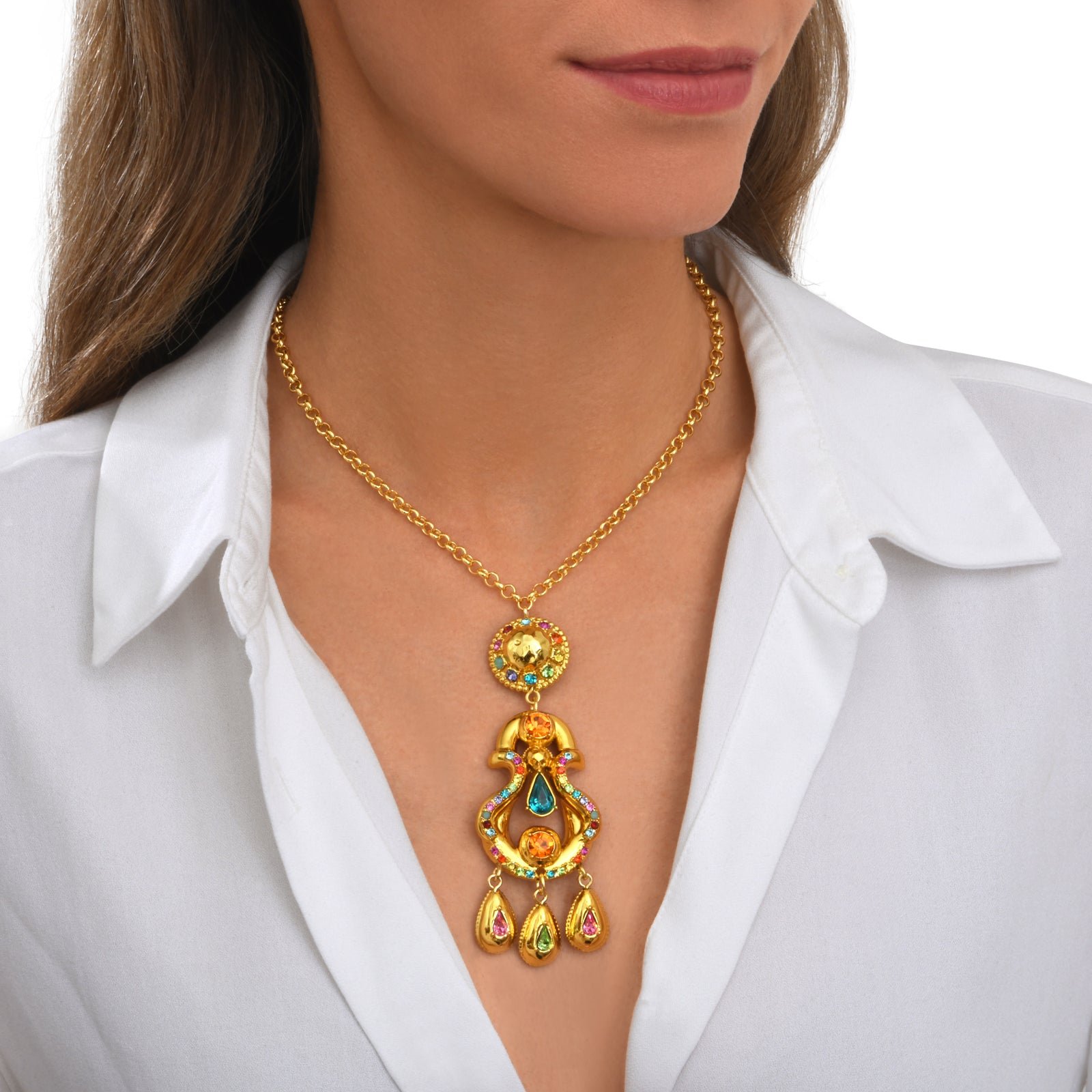 Collier sautoir  pendentif sculptural SATELLITE PARIS Multicolore