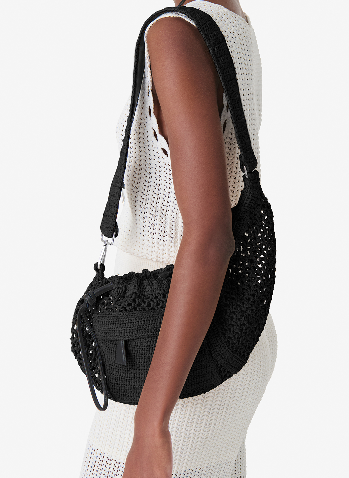 Raffia shoulder bag IRO Black