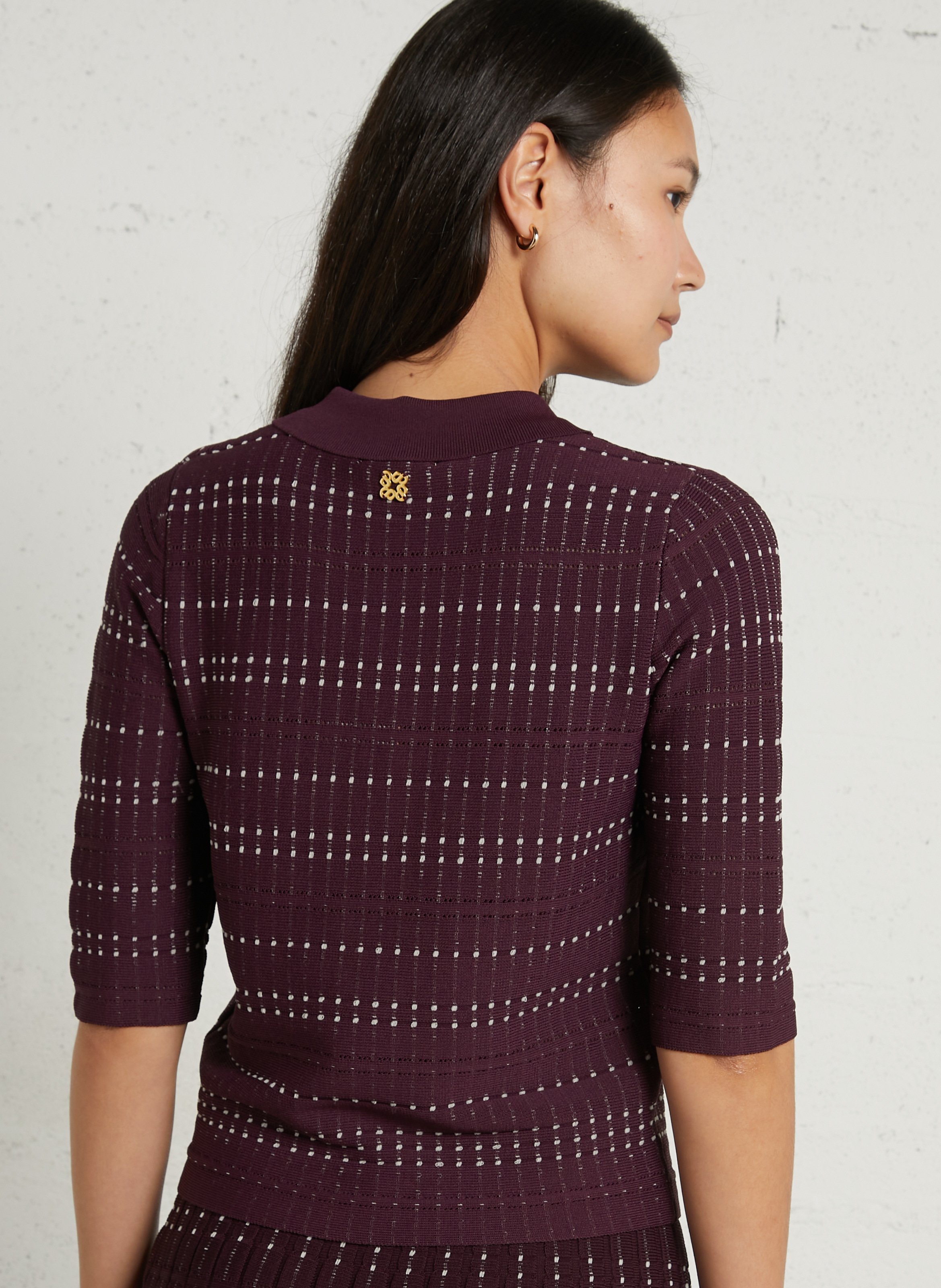 Buttoned sweater with classic collar SUNCOO Plums