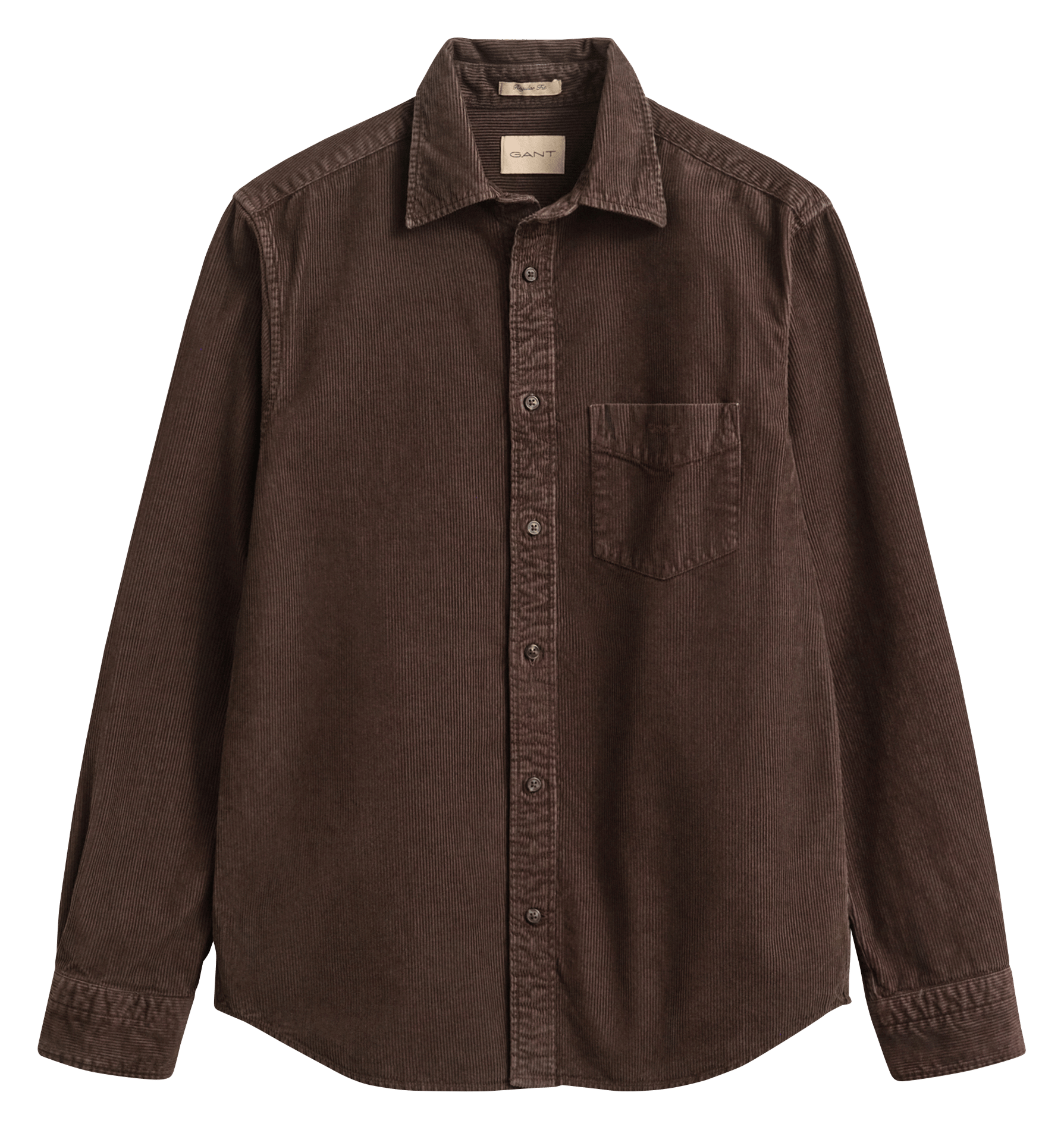 Chemise col classique en coton bio GANT Marron