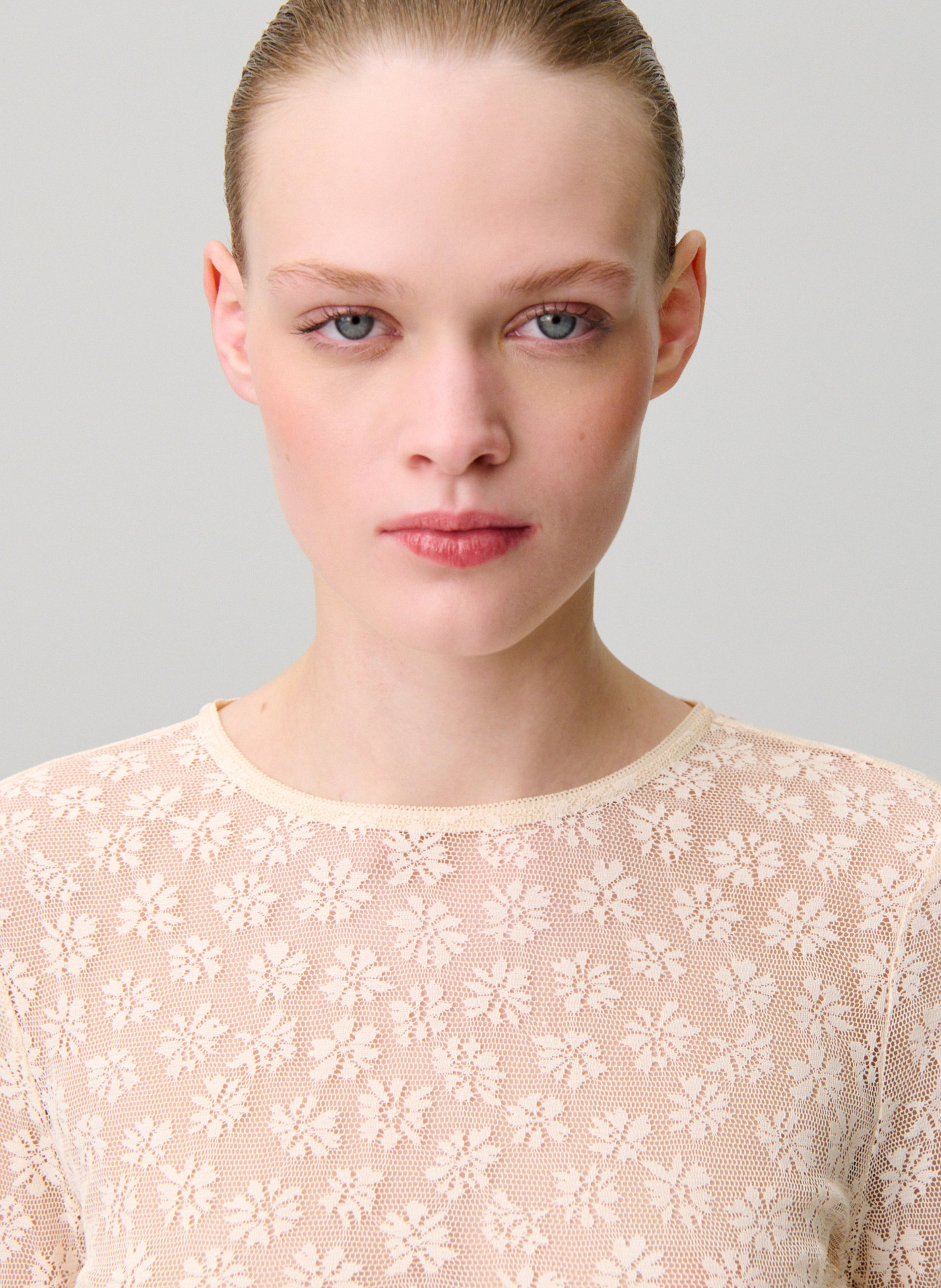 Top met transparante print CLAUDIE PIERLOT Beige