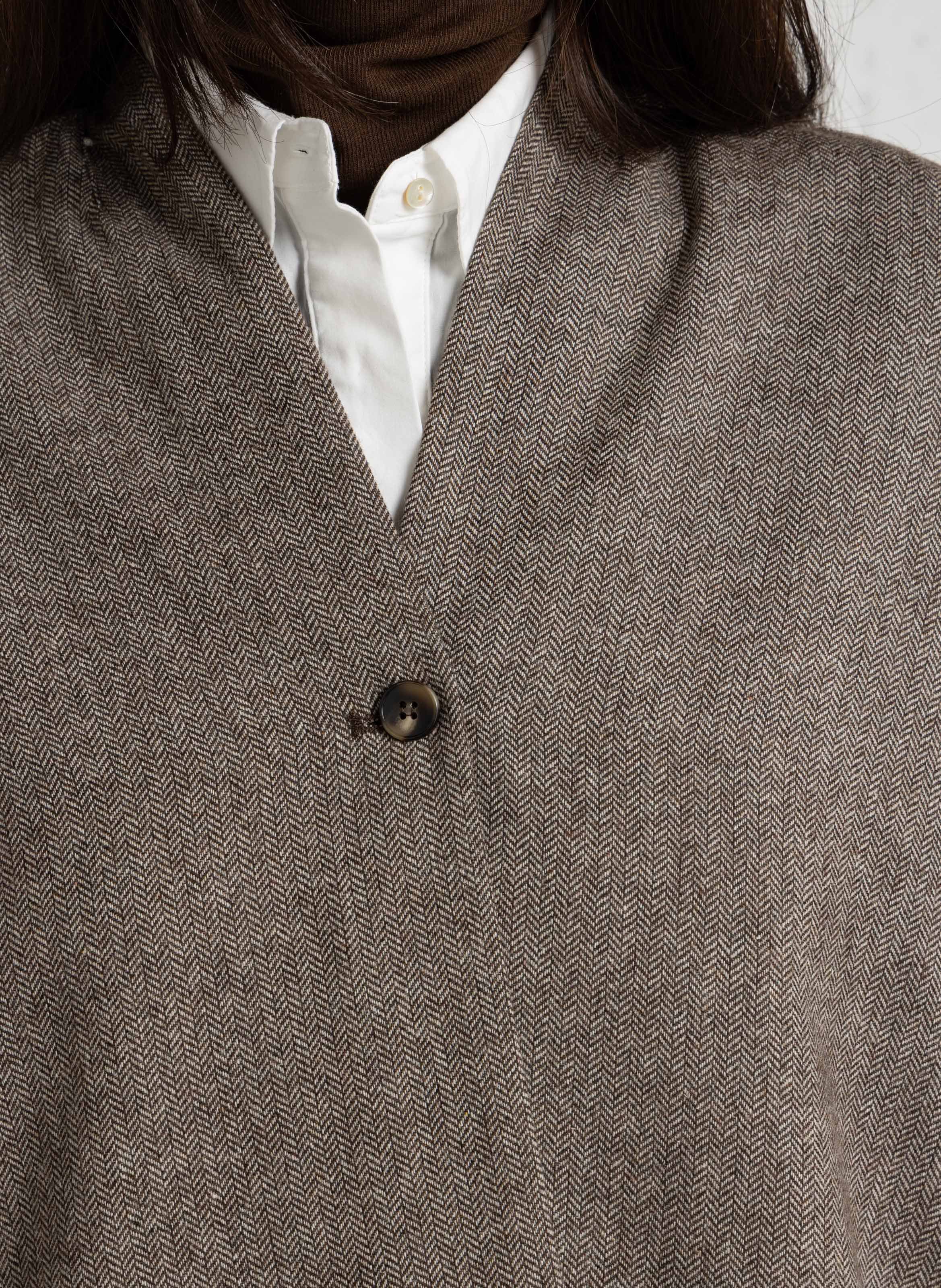 Vest met V-hals | wolblend HOD PARIS Bruin