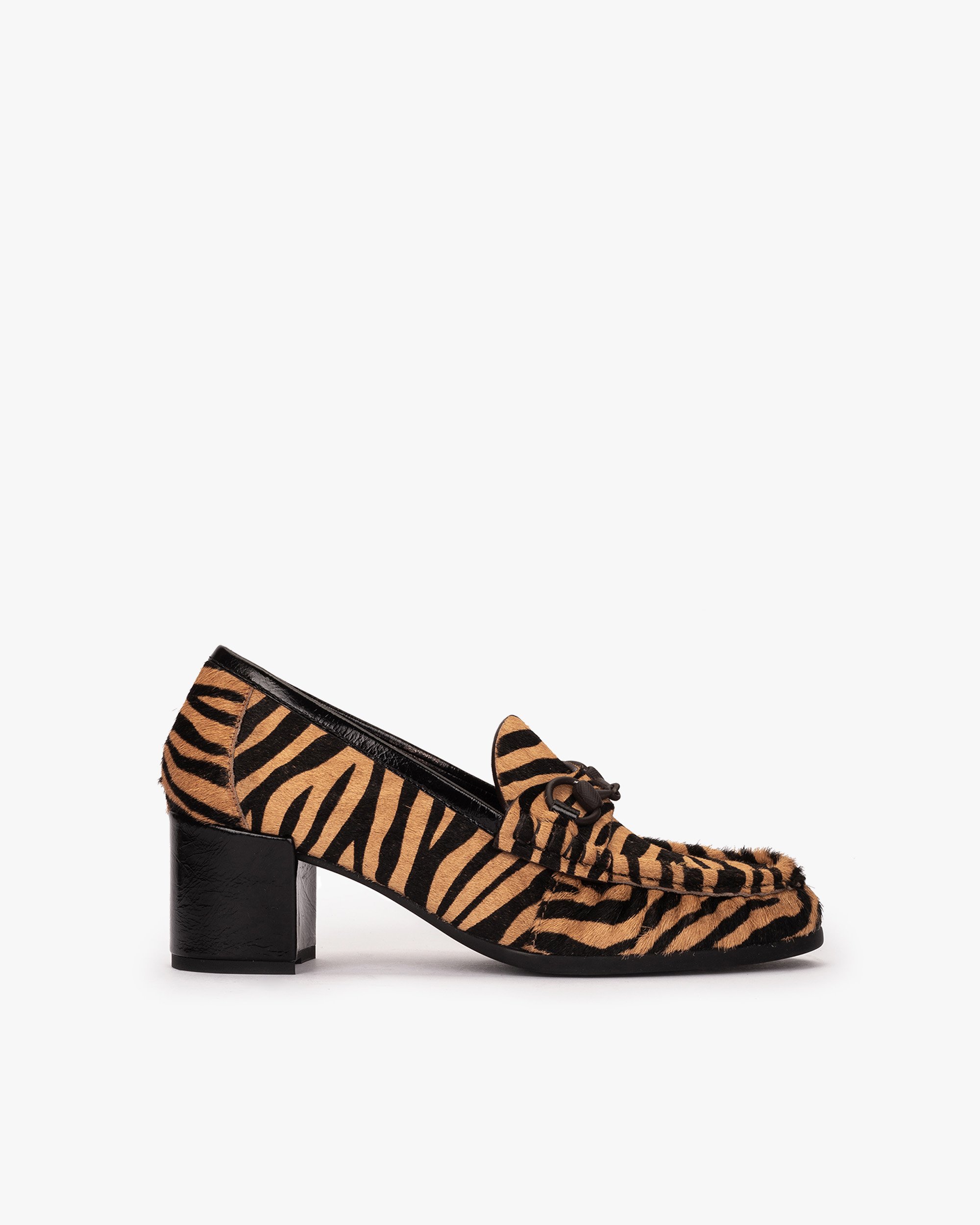 Tiger print fur-lined heels PEDRO MIRALLES Brown