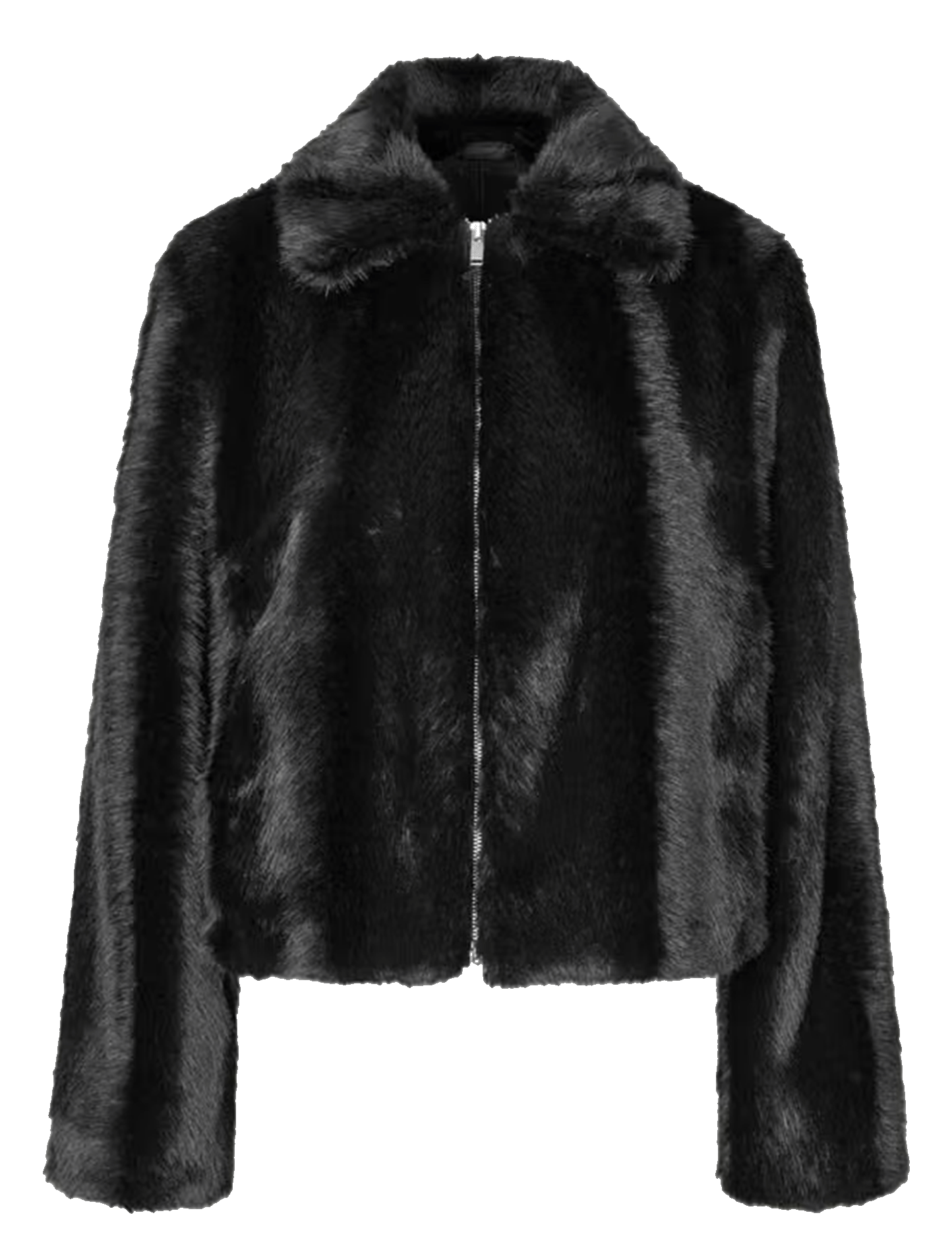 Veste droit col classique effet fourrure SAMSOE SAMSOE Noir